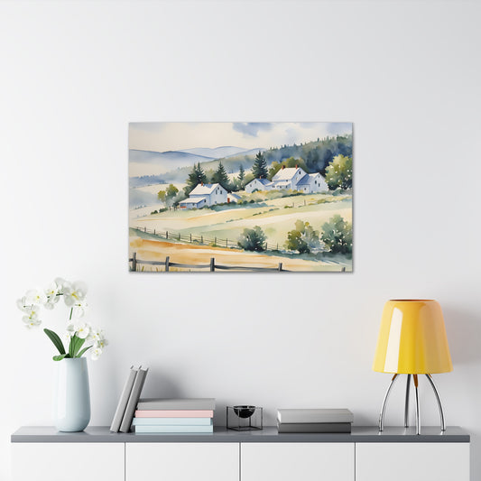 Hillside Charm: Watercolor Wall Décor