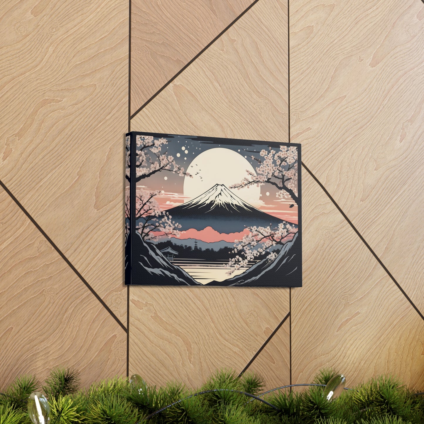 Moonlit Mountain: Ukiyo-e Wall Décor