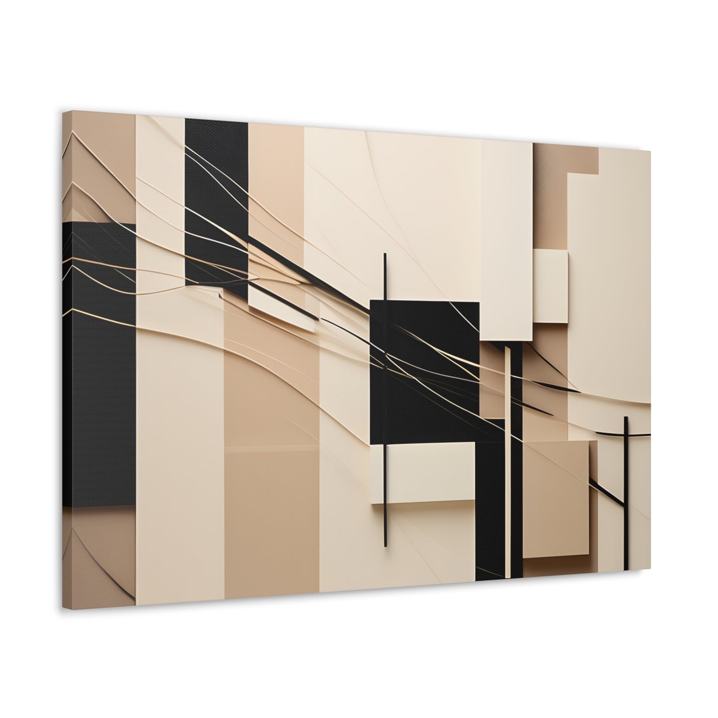 Graceful Contrast: Abstract Beige Wall Décor