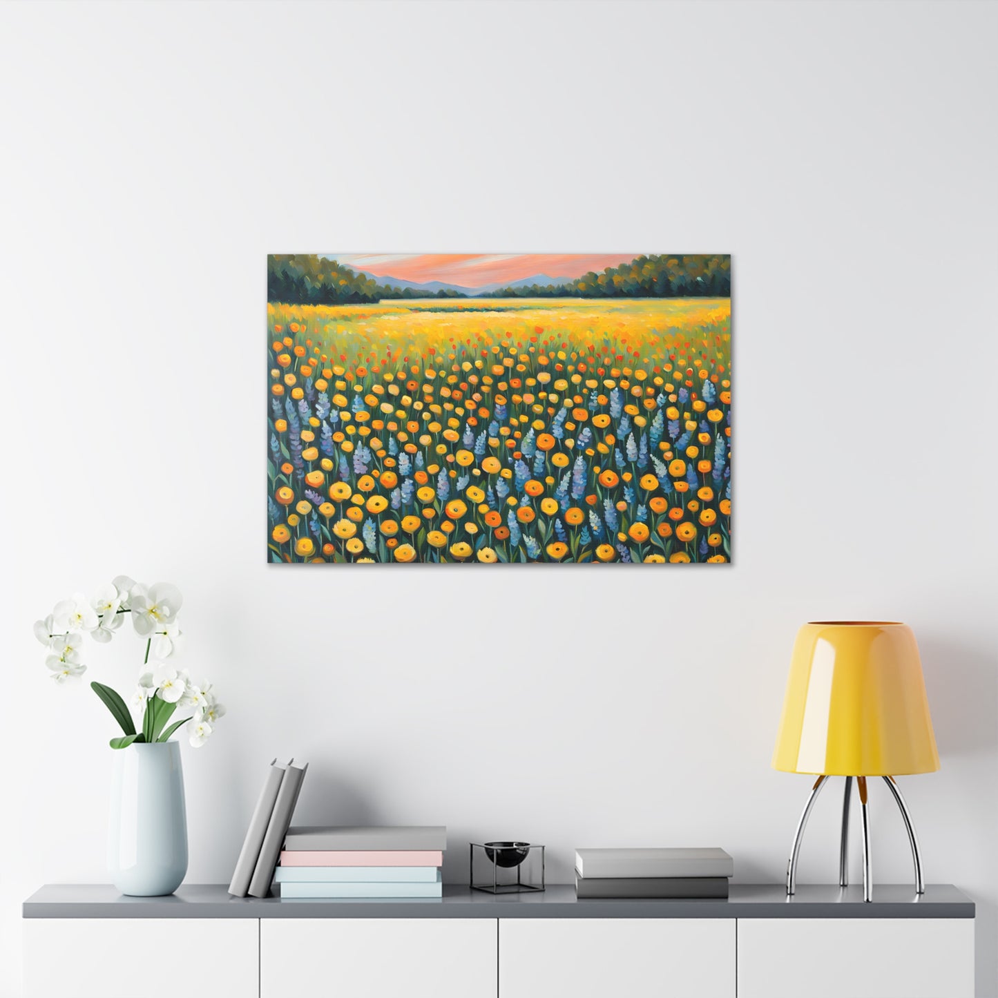 Peaceful Meadow: Classic Oil Painting Wall Décor