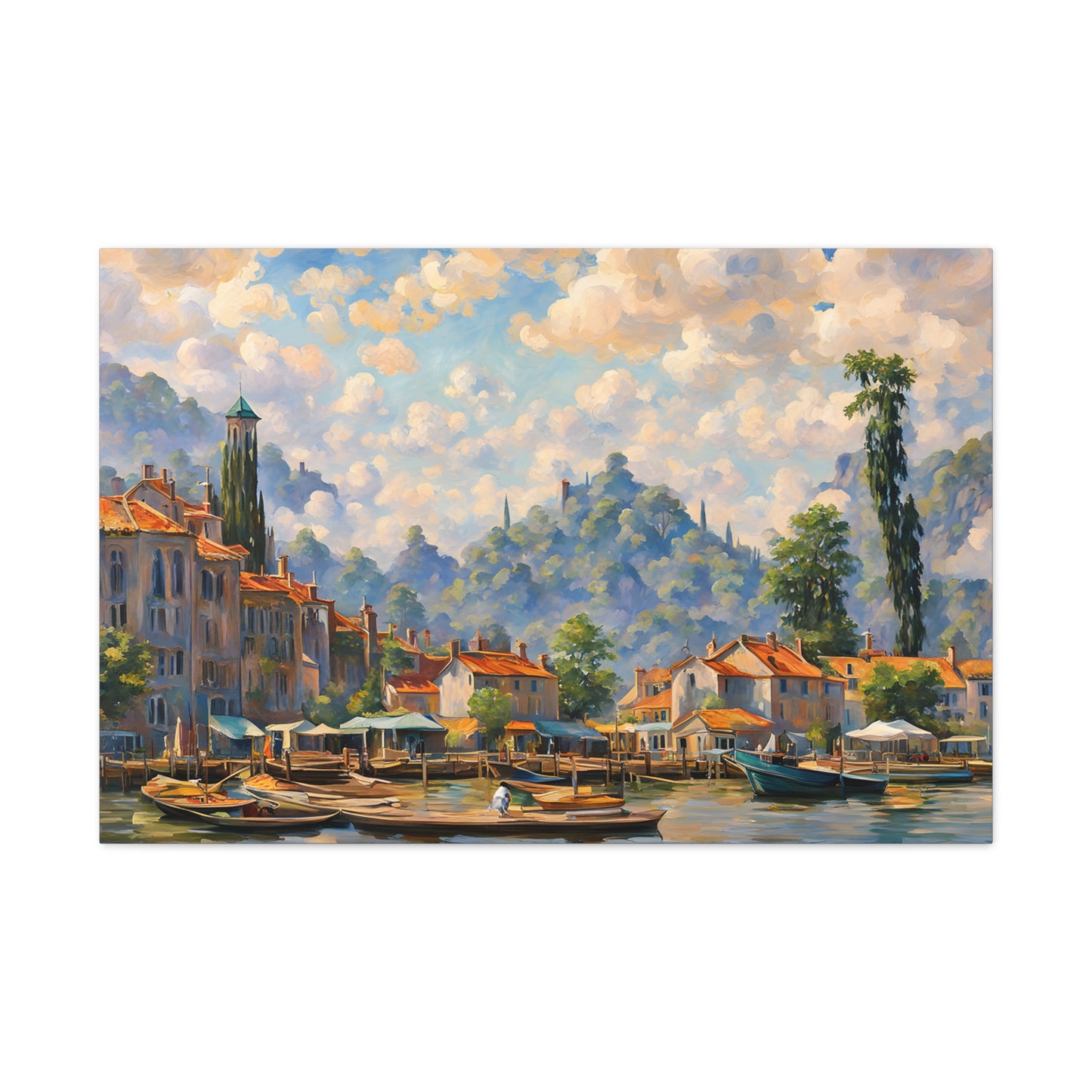 Lakeshore Serenade: Classic Oil Painting Wall Décor