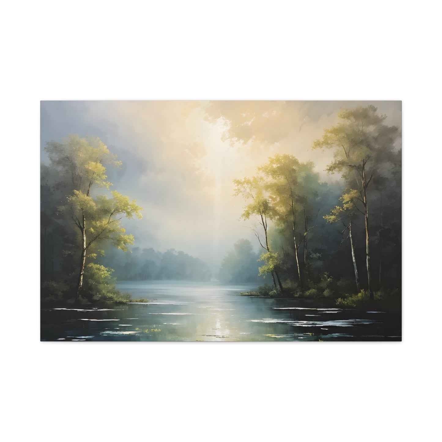 Lakeside Dew: Classic Oil Painting Wall Décor