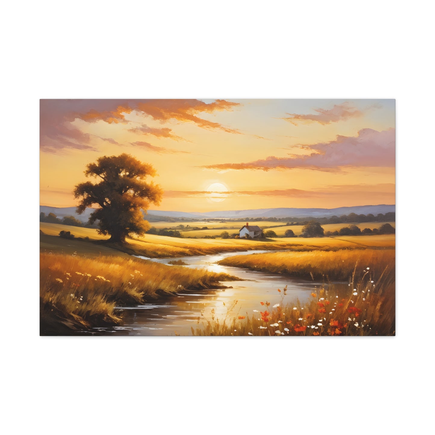 Amber Fields: Classic Oil Painting Wall Décor