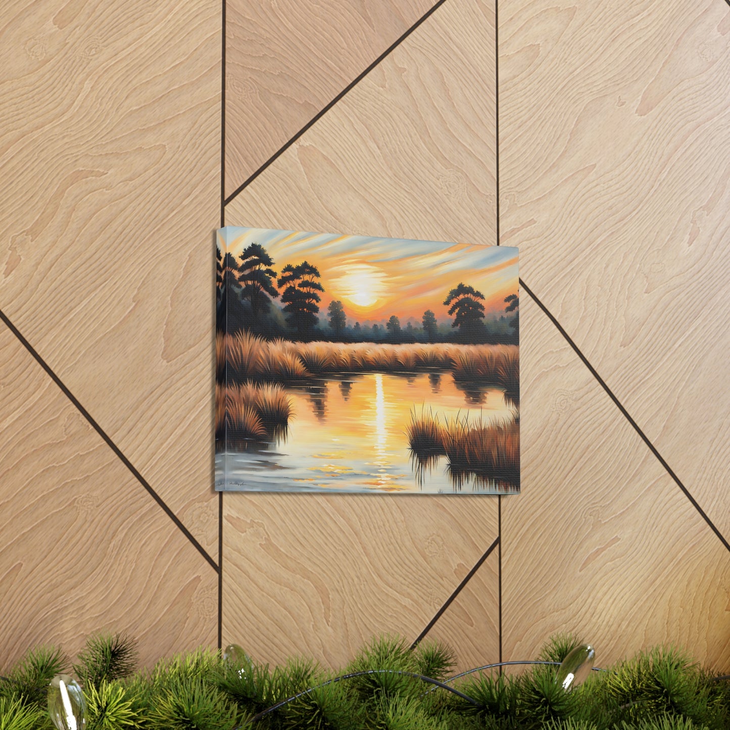 Sunlit Brook: Classic Oil Painting Wall Décor