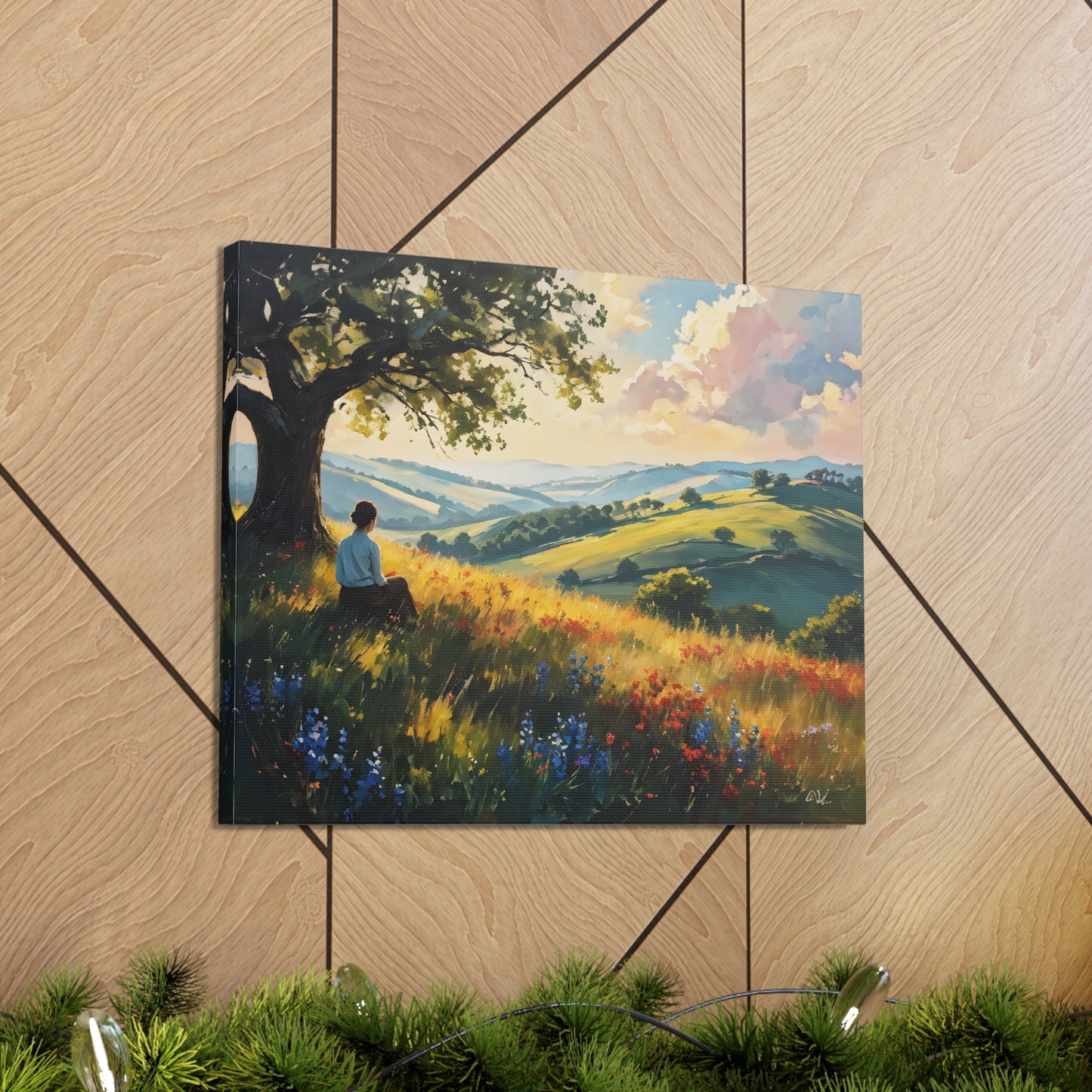 Peaceful Valley: Classic Oil Painting Wall Décor