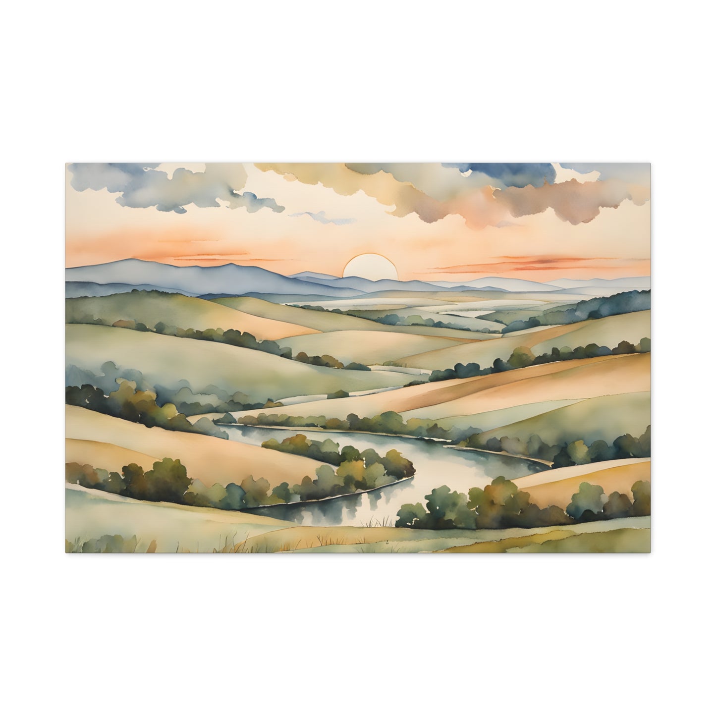 Rolling Hills: Watercolor Wall Décor