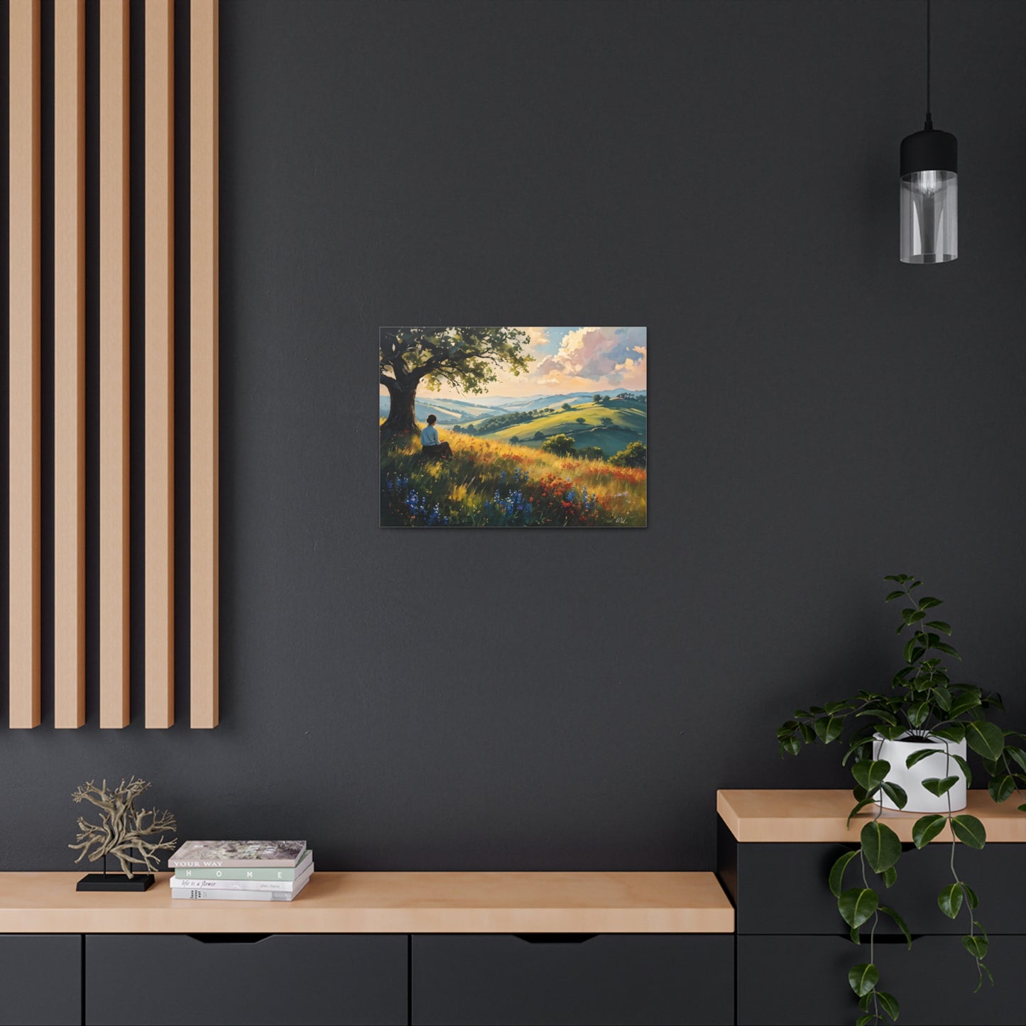 Peaceful Valley: Classic Oil Painting Wall Décor