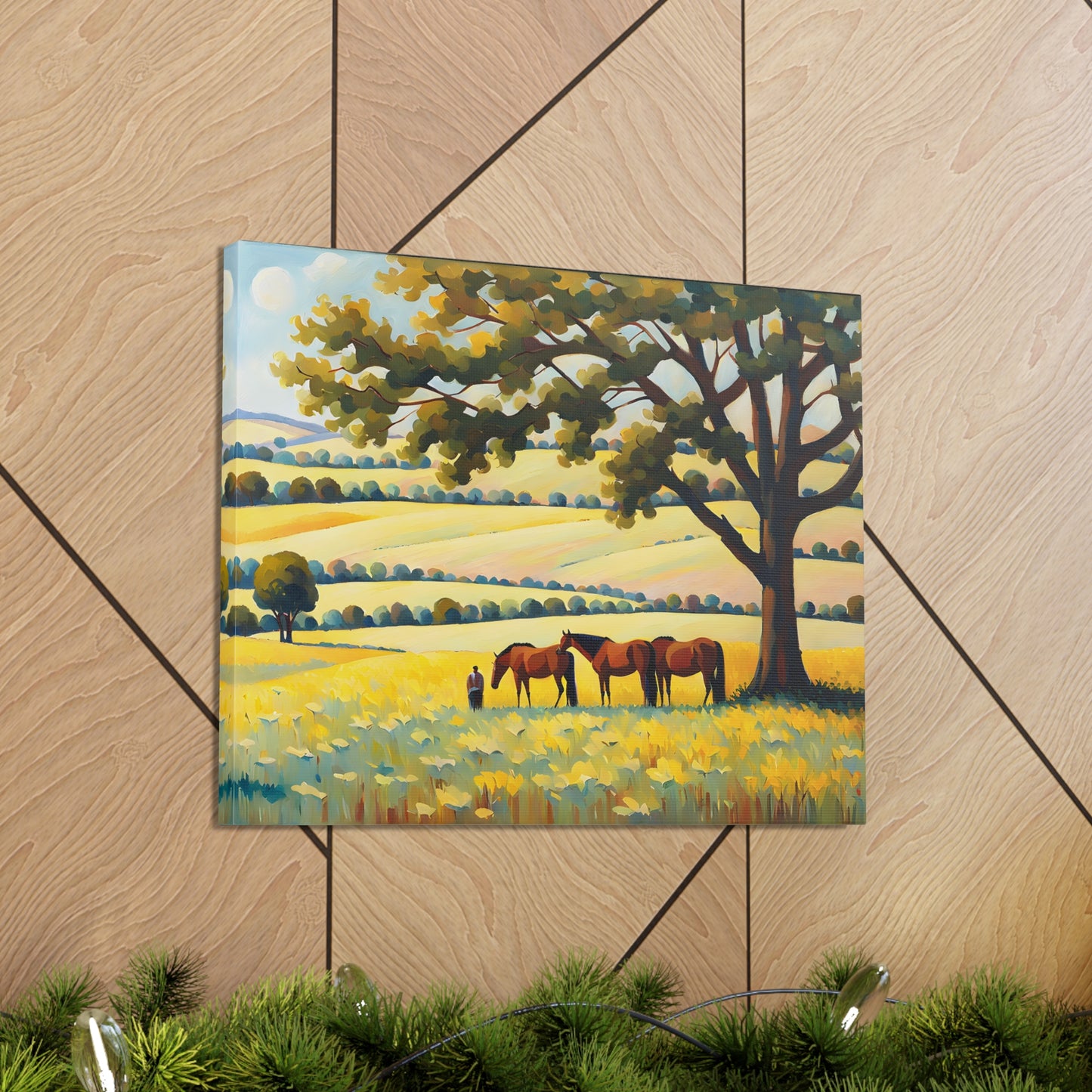 Meadow Serenity: Classic Oil Painting Wall Décor