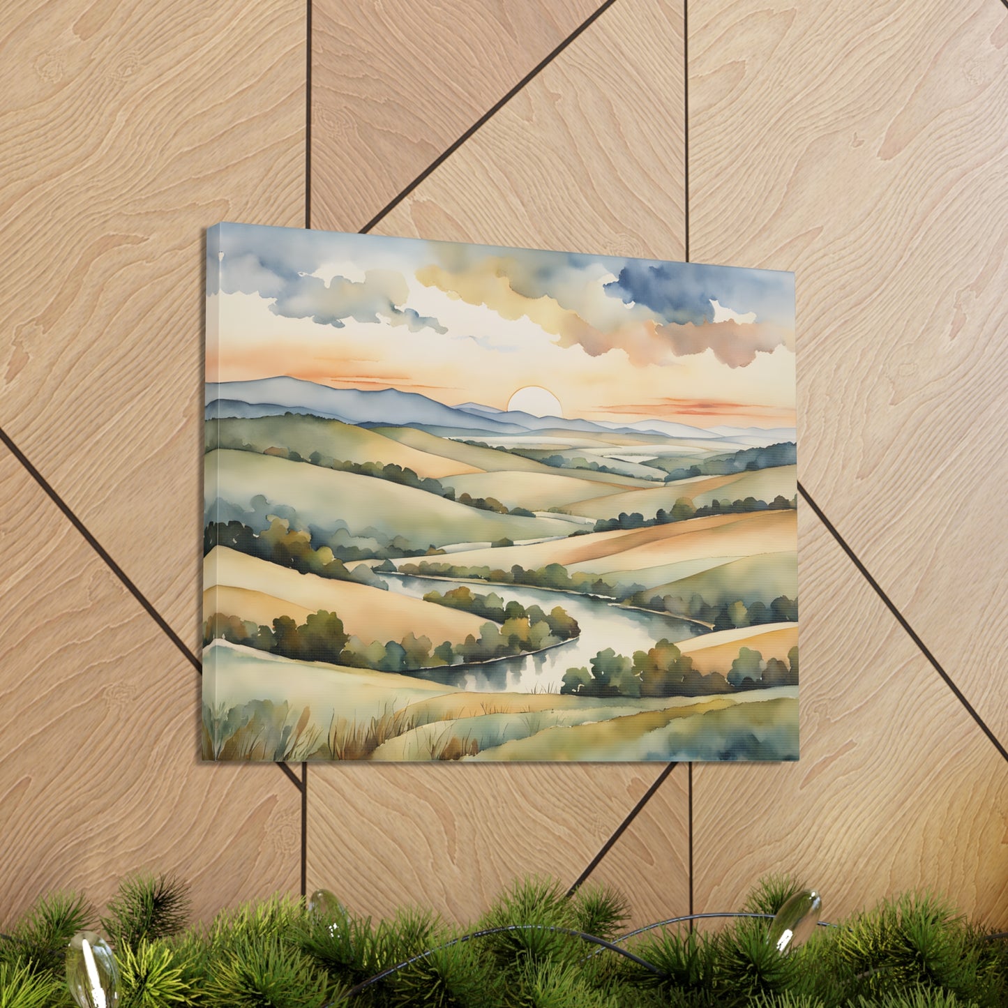 Rolling Hills: Watercolor Wall Décor