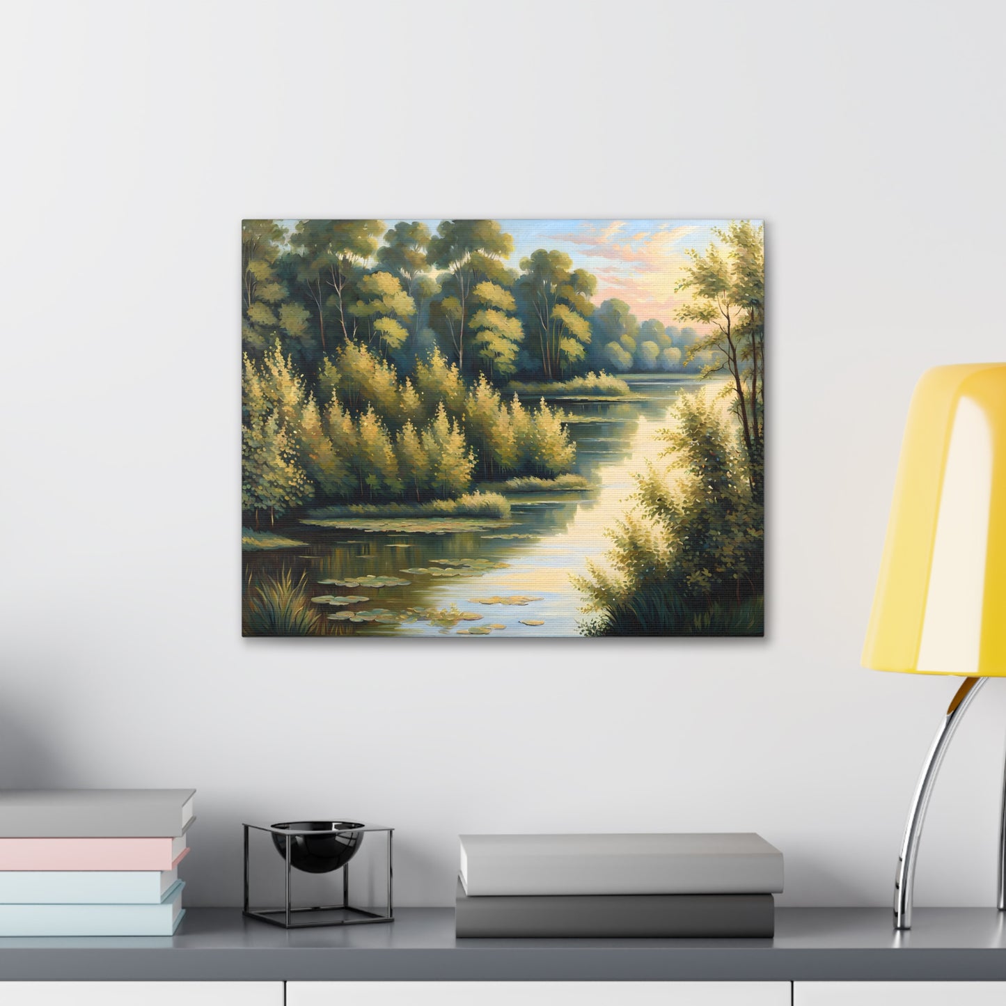 Silver Stream: Classic Oil Painting Wall Décor