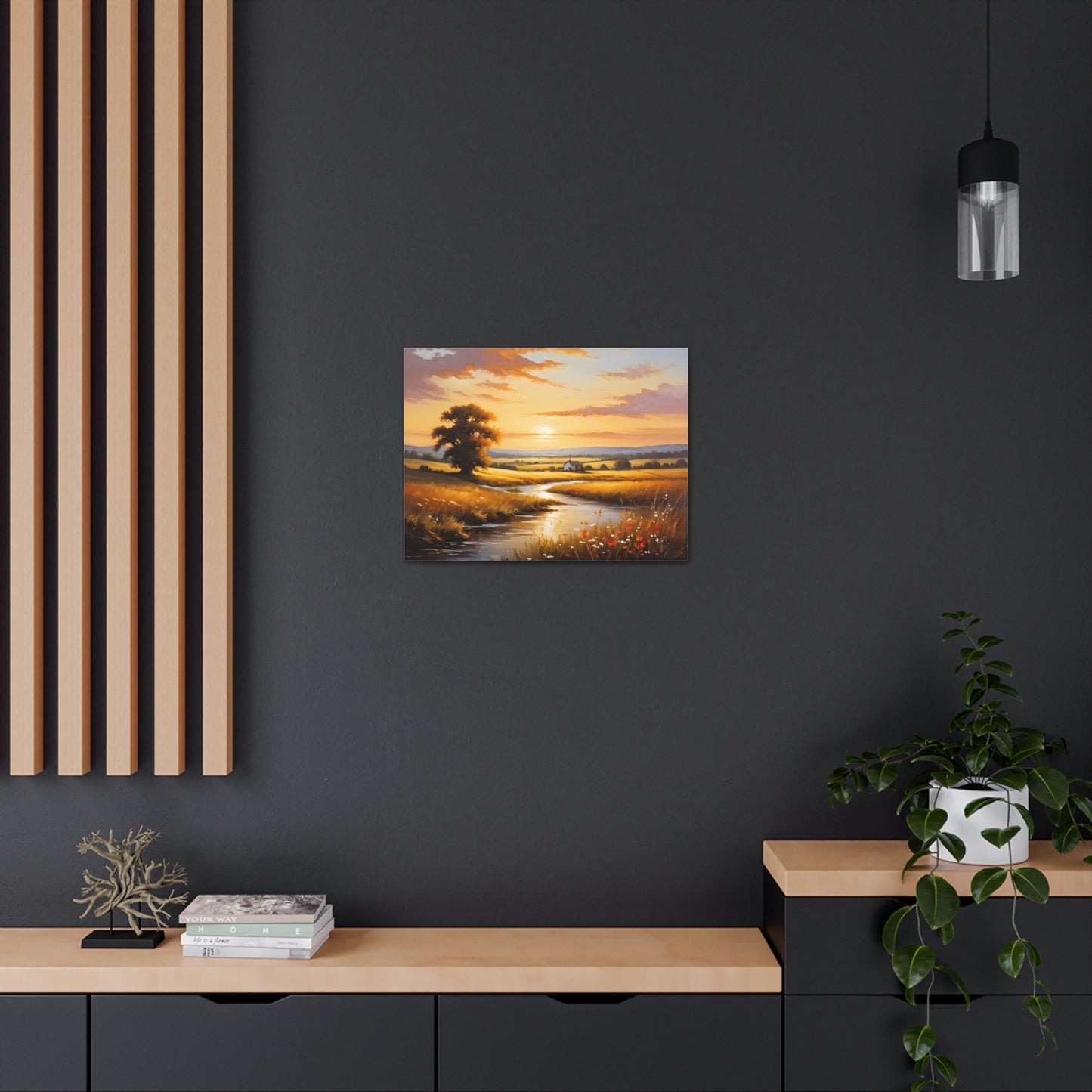 Amber Fields: Classic Oil Painting Wall Décor