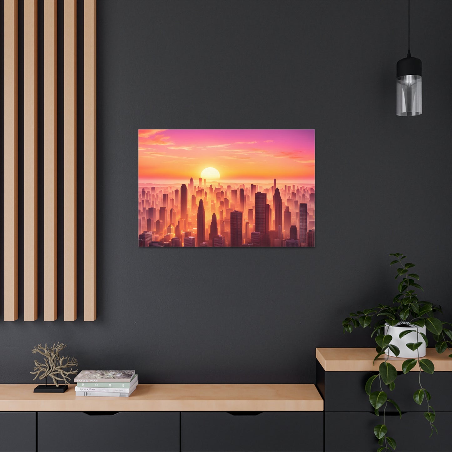 Horizon Glow: Cityscape Wall Décor