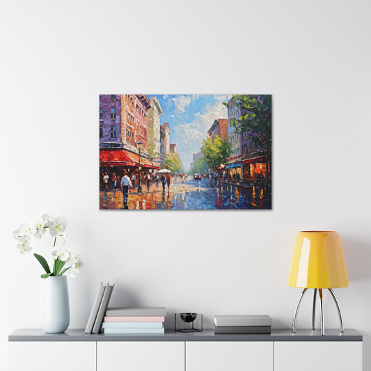 Urban Pulse: Classic Oil Painting Wall Décor