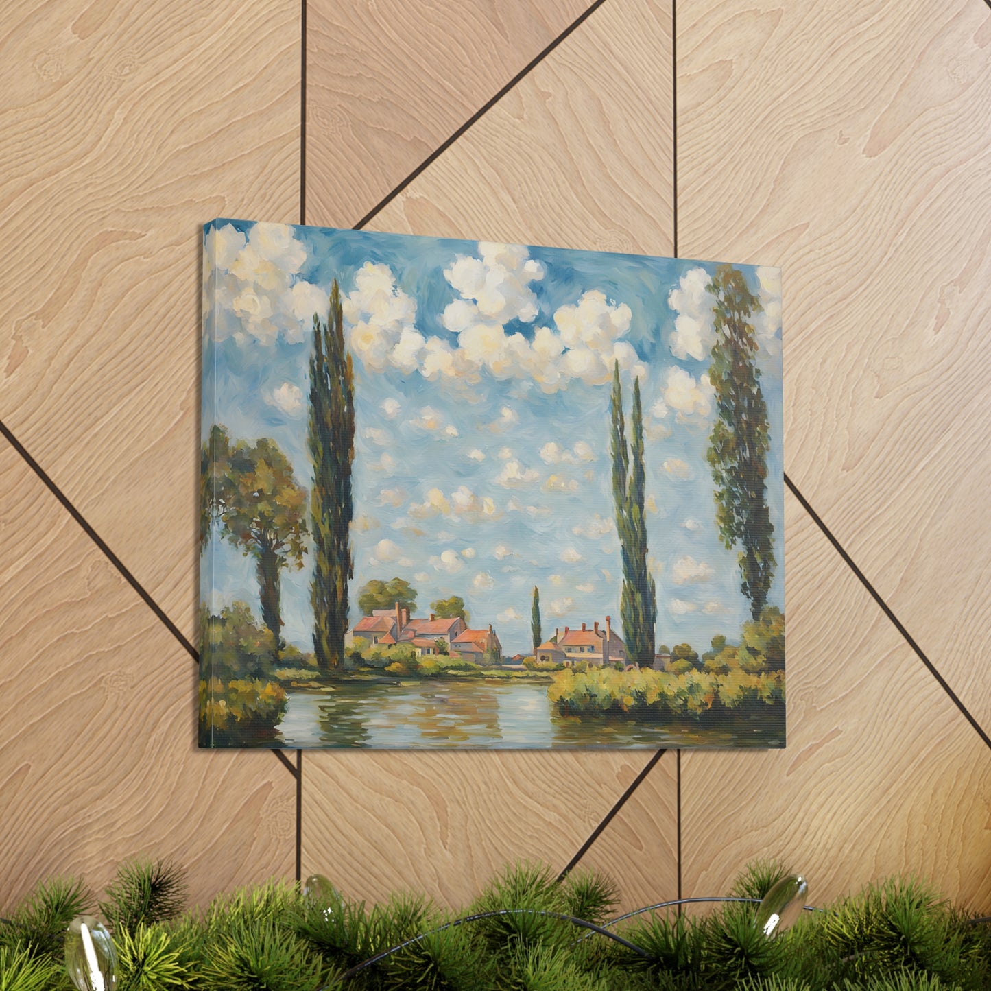 Classic Village View: Classic Oil Painting Wall Décor