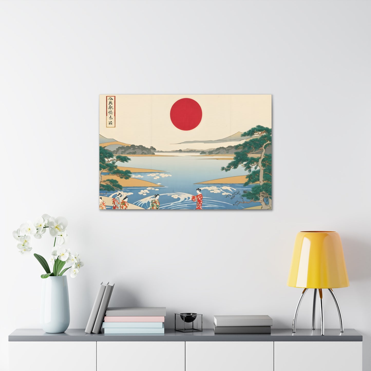 Geisha's Pond: Ukiyo-e Wall Décor