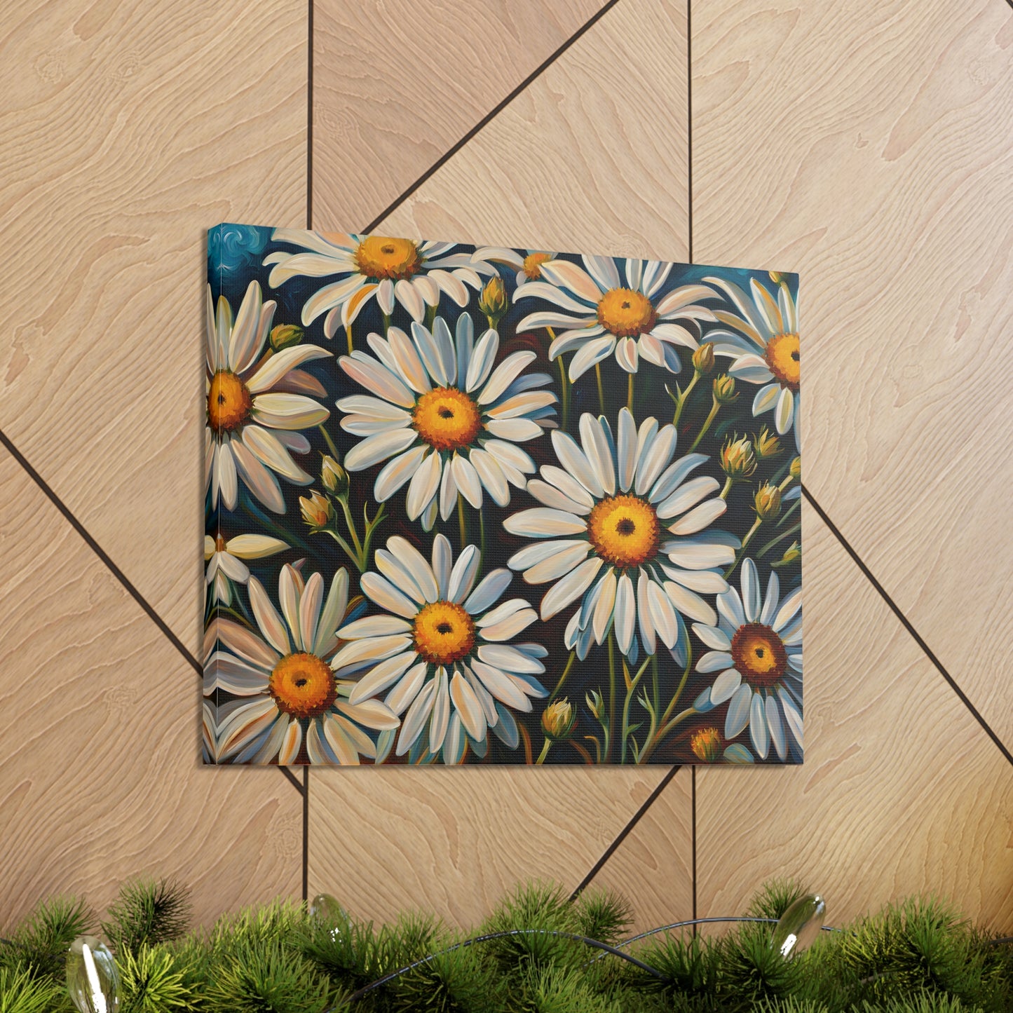 Dew Kissed Daisies: Classic Oil Painting Wall Décor