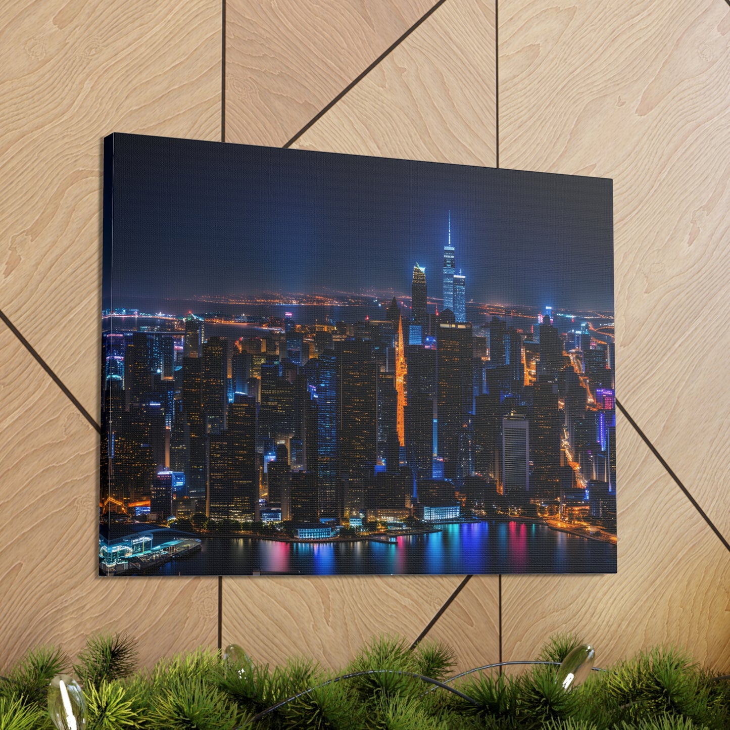 City Lights in Twilight: Cityscape Wall Décor