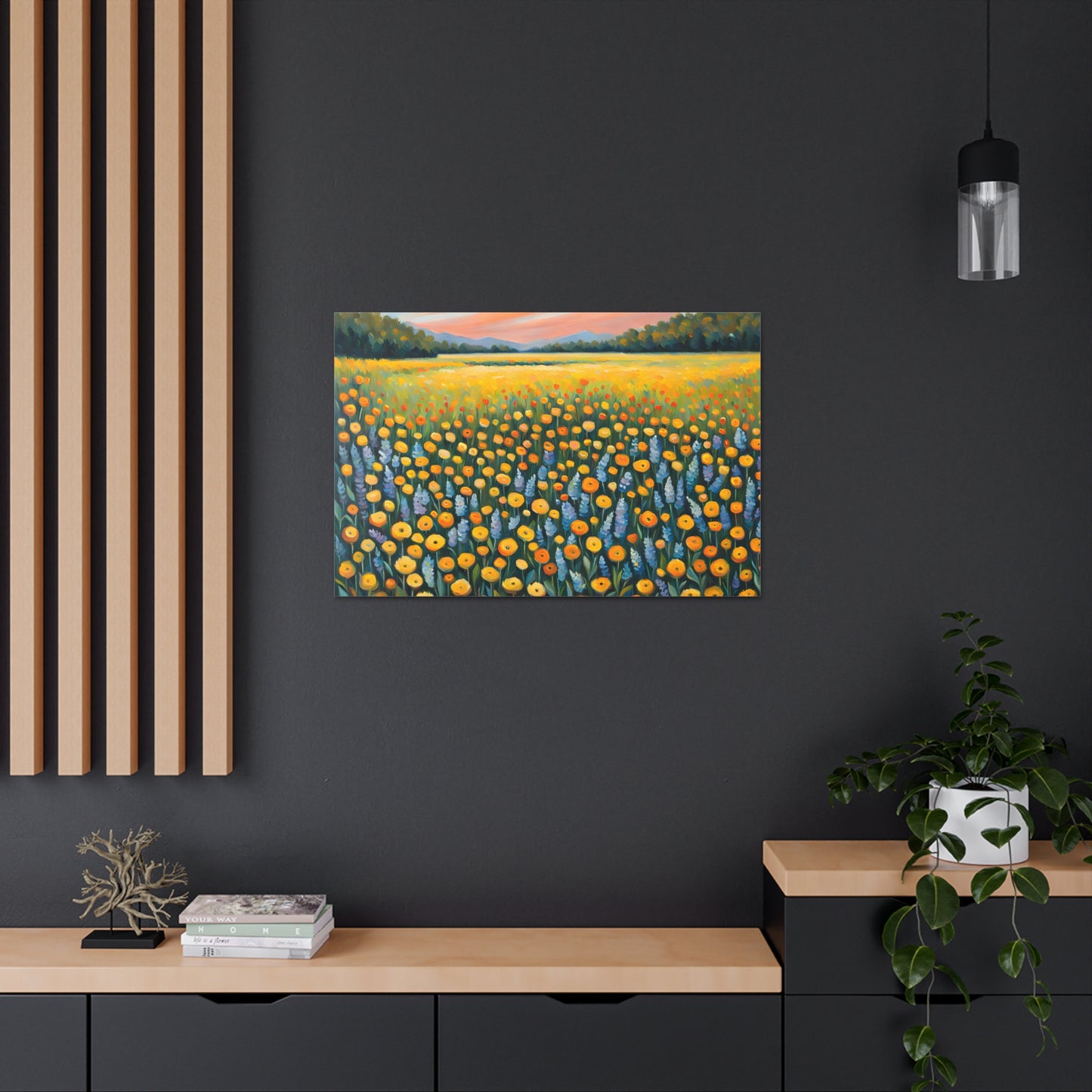 Peaceful Meadow: Classic Oil Painting Wall Décor