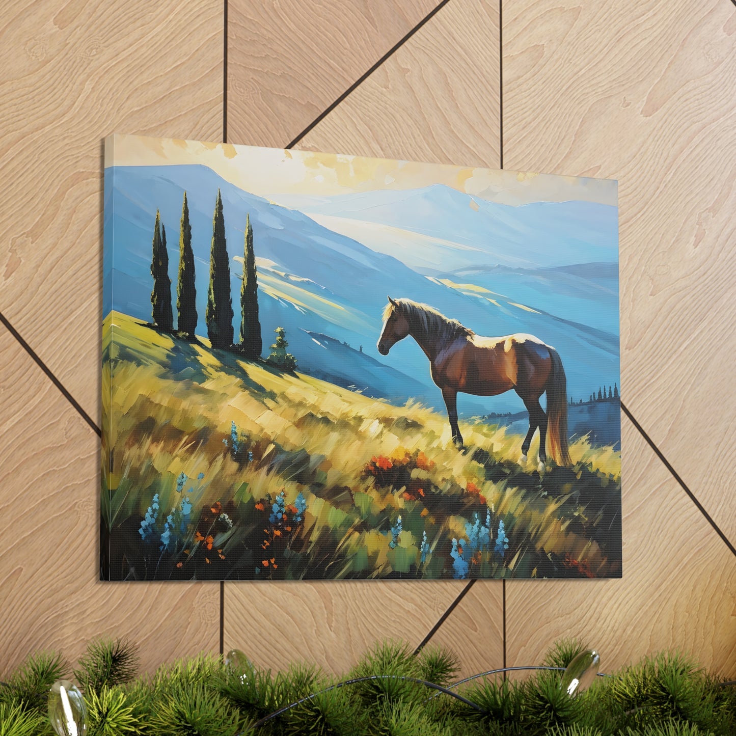 Serene Meadow: Classic Oil Painting Wall Décor