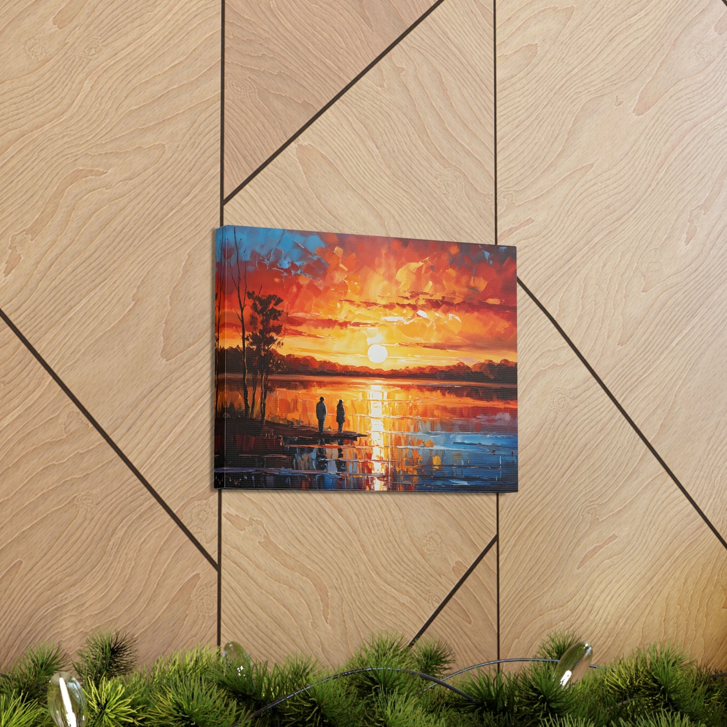 Serene Lake: Classic Oil Painting Wall Décor