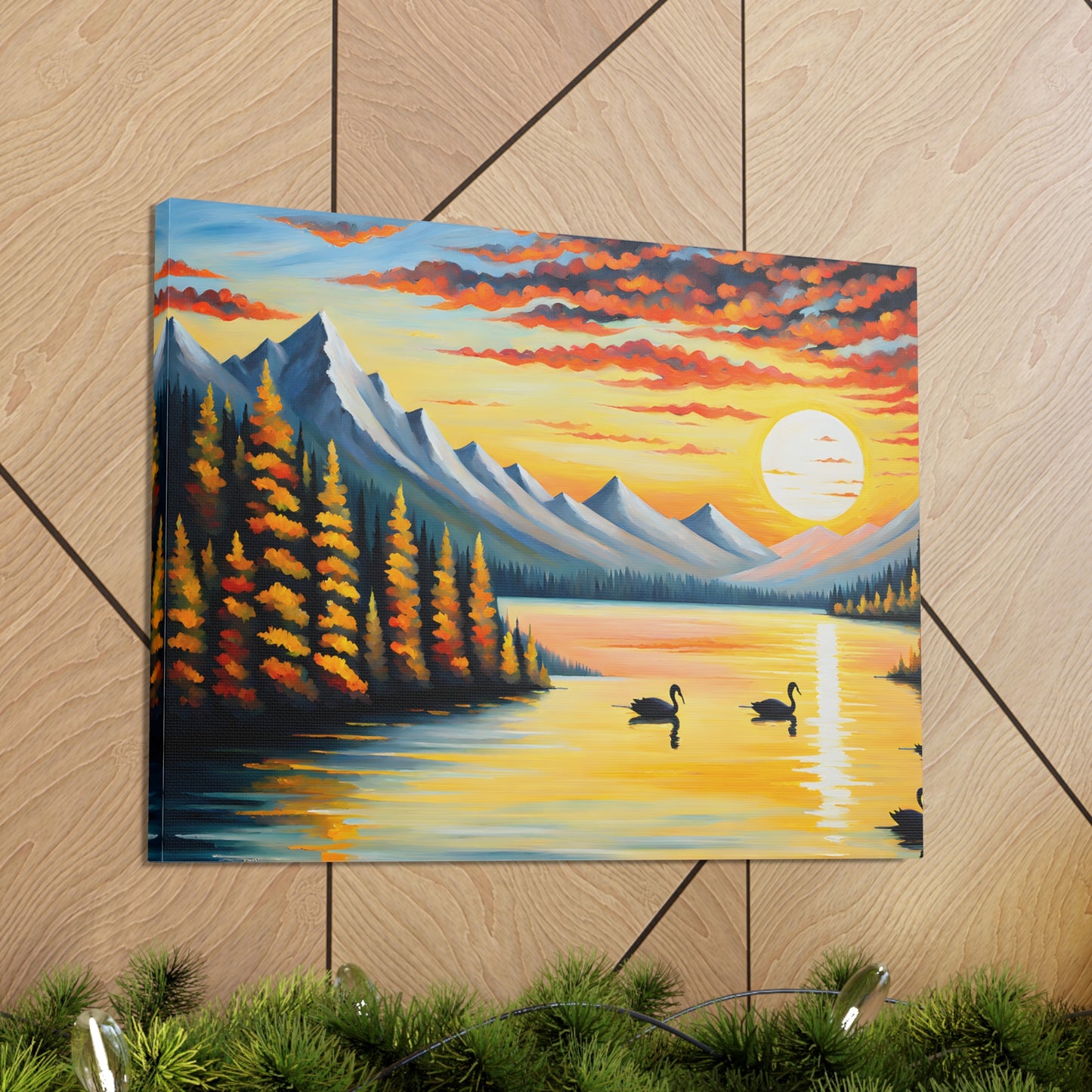 Mountain Vista: Classic Oil Painting Wall Décor