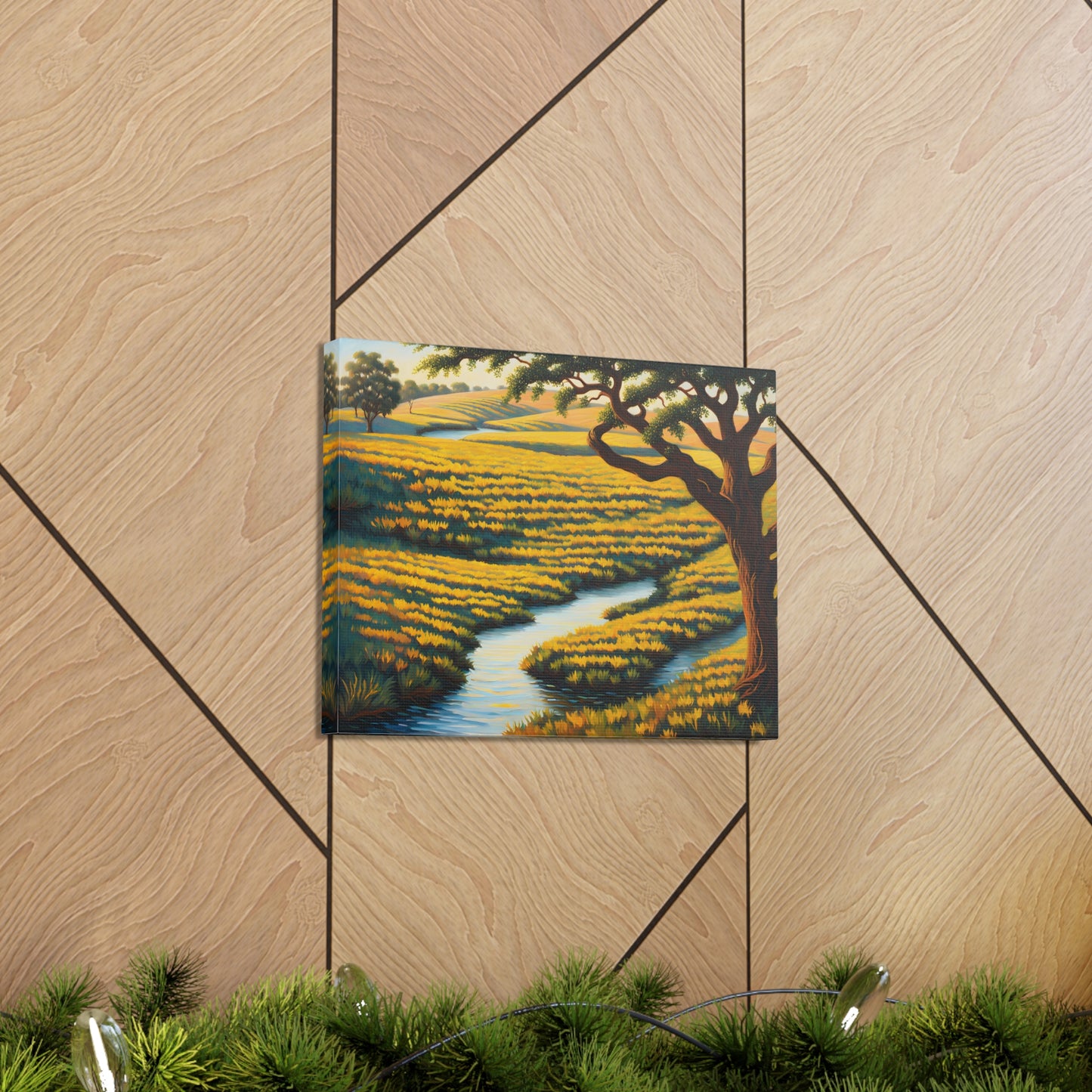 Autumn Meadow: Classic Oil Painting Wall Décor