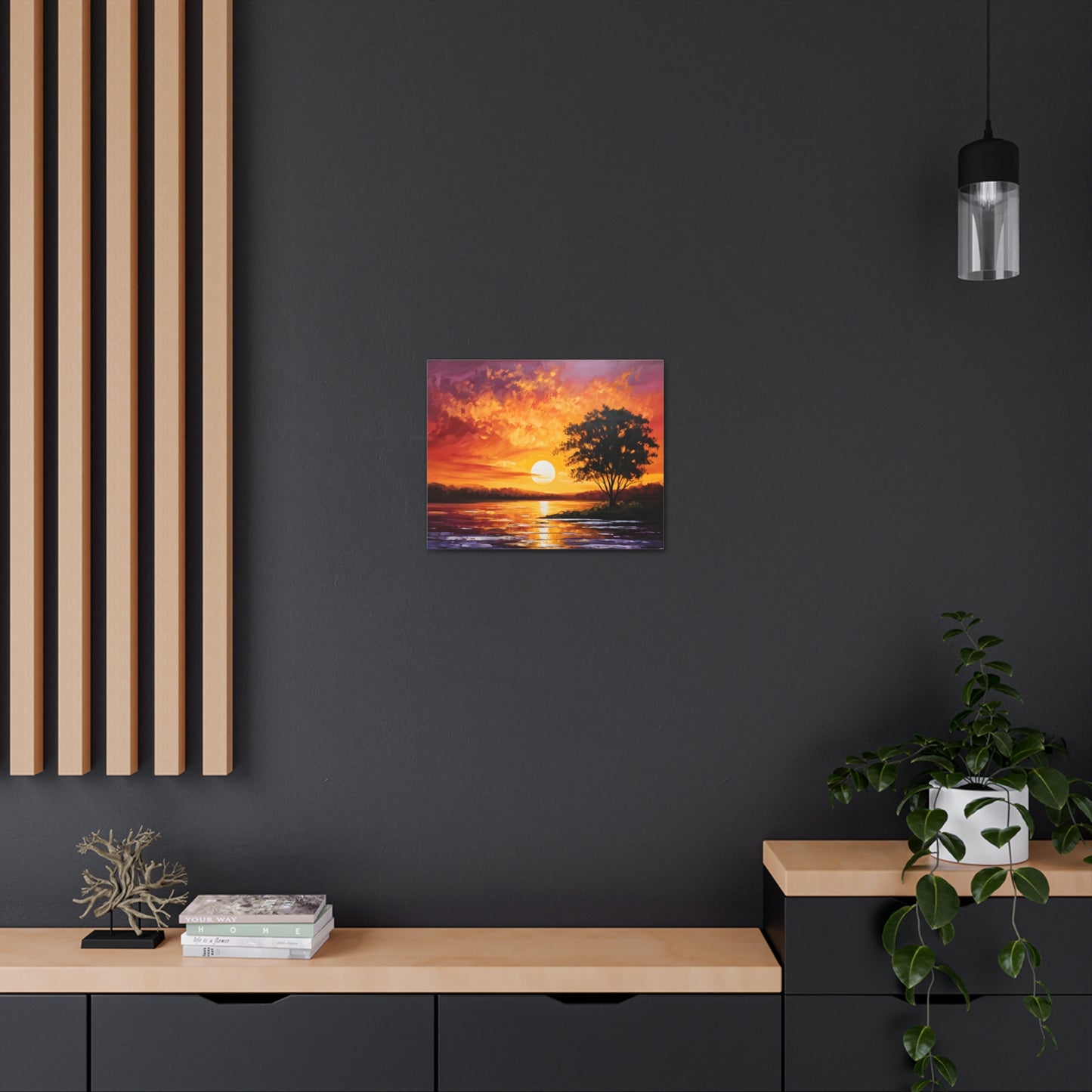 Golden Sunset: Classic Oil Painting Wall Décor