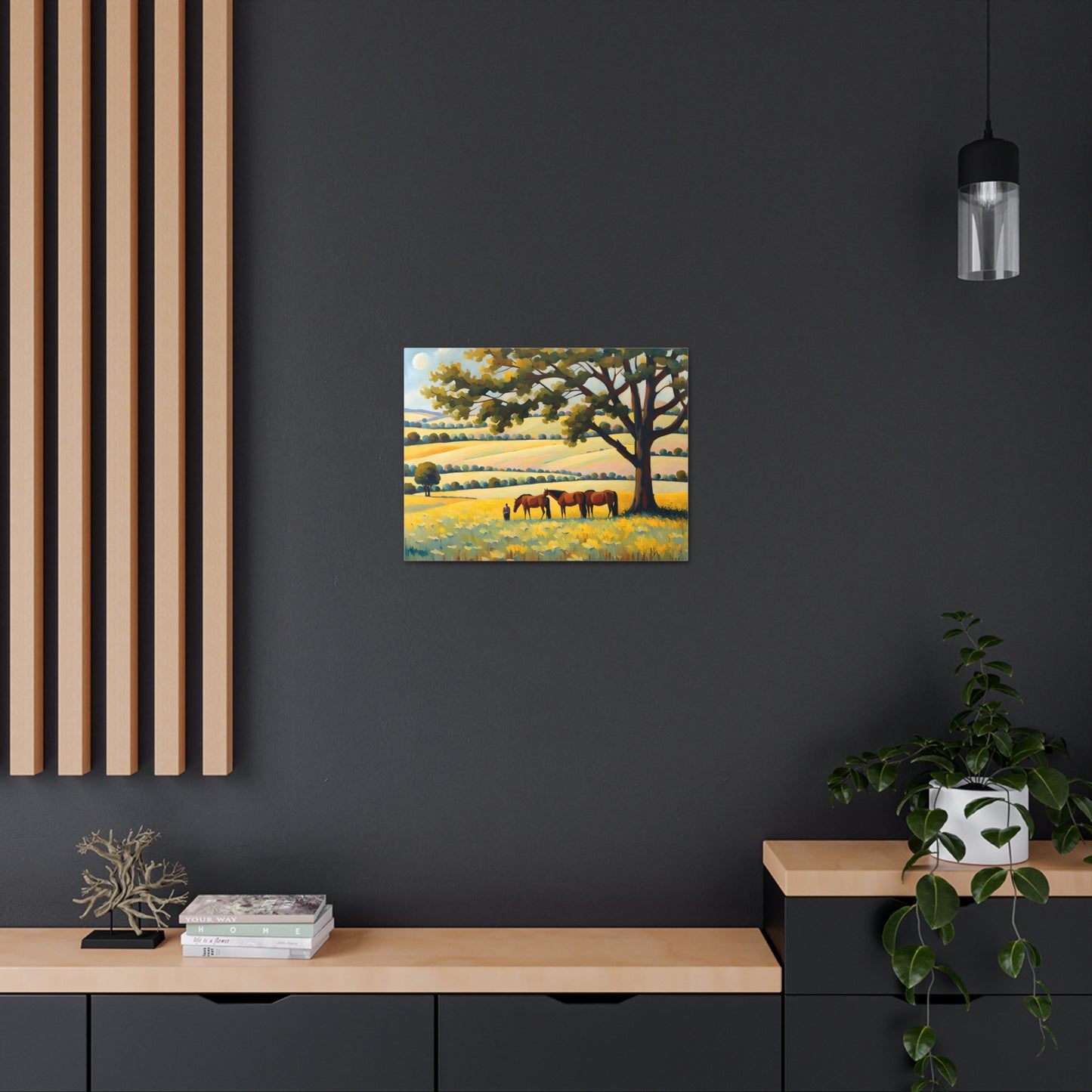 Meadow Serenity: Classic Oil Painting Wall Décor