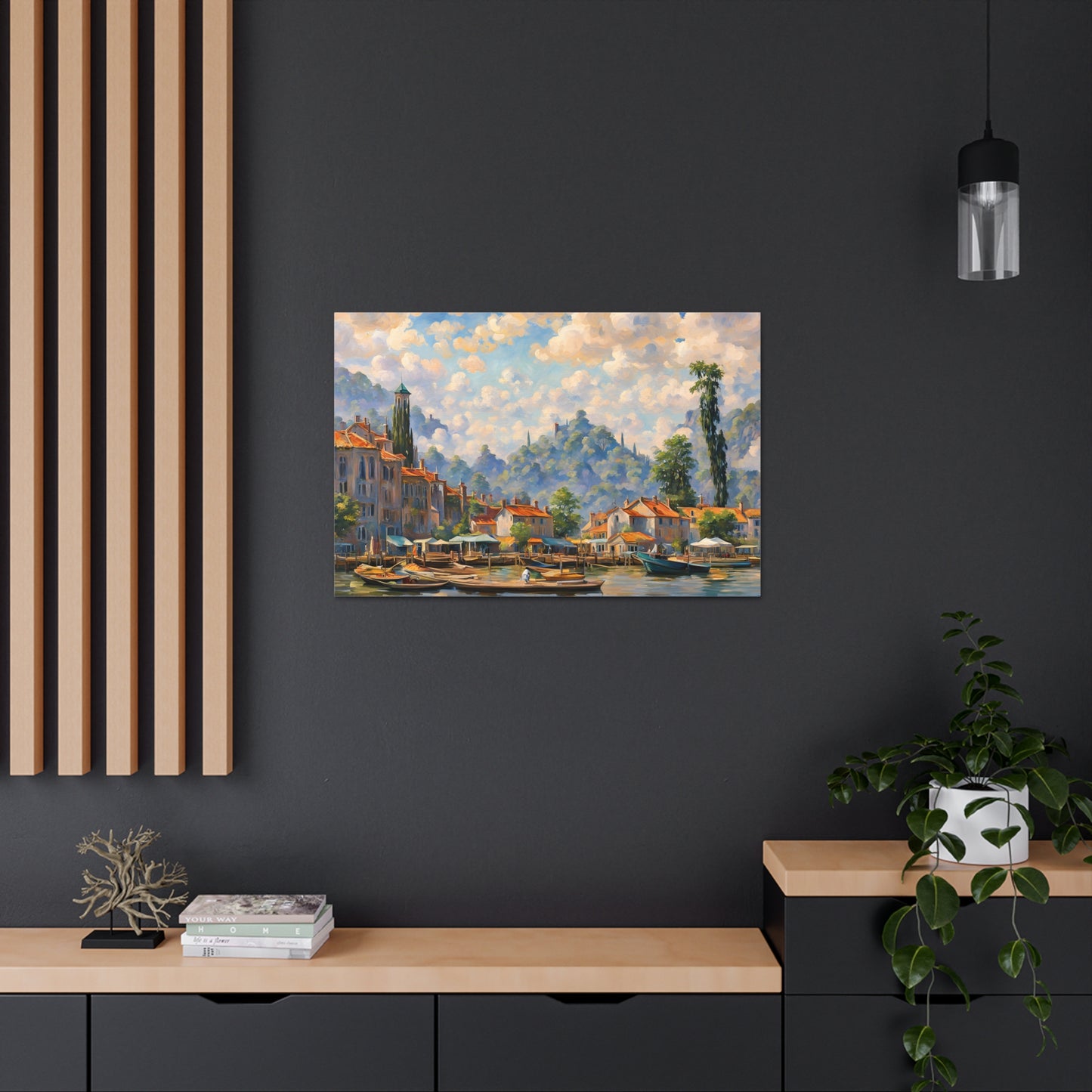 Lakeshore Serenade: Classic Oil Painting Wall Décor