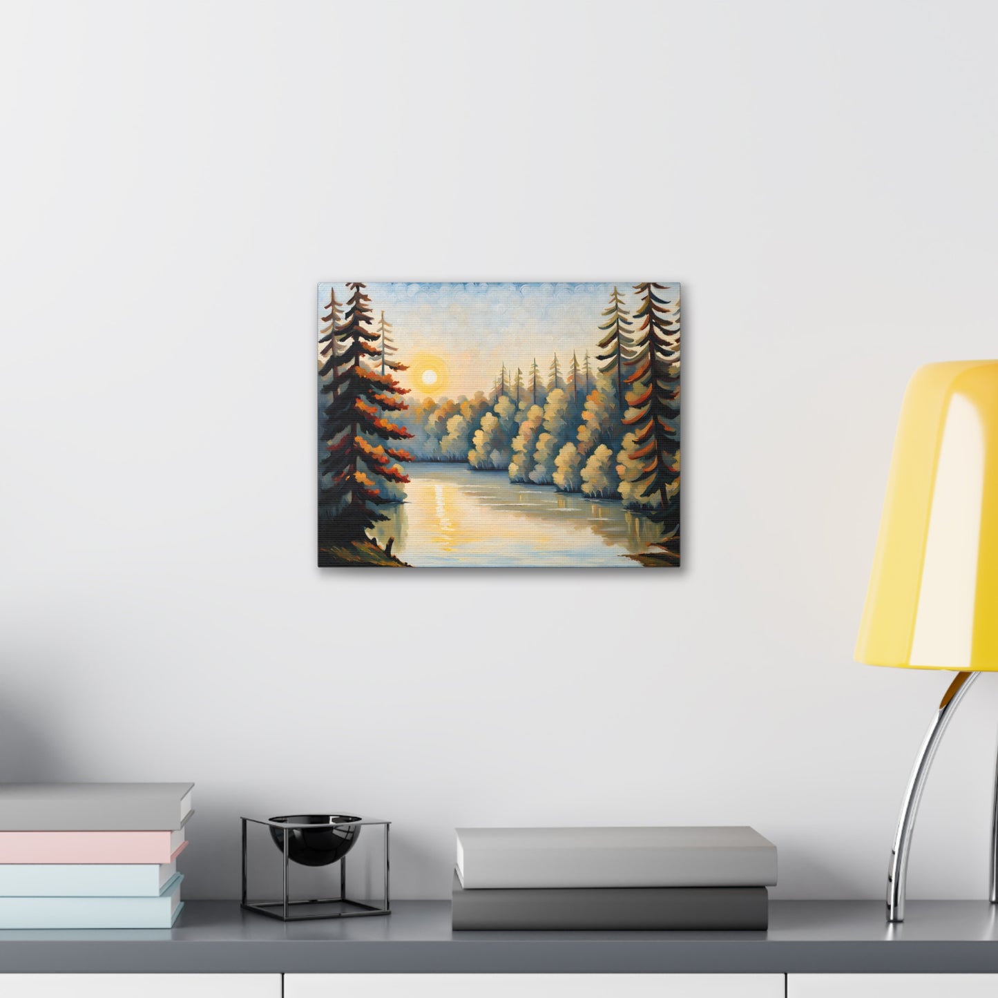 Tranquil Lake: Classic Oil Painting Wall Décor