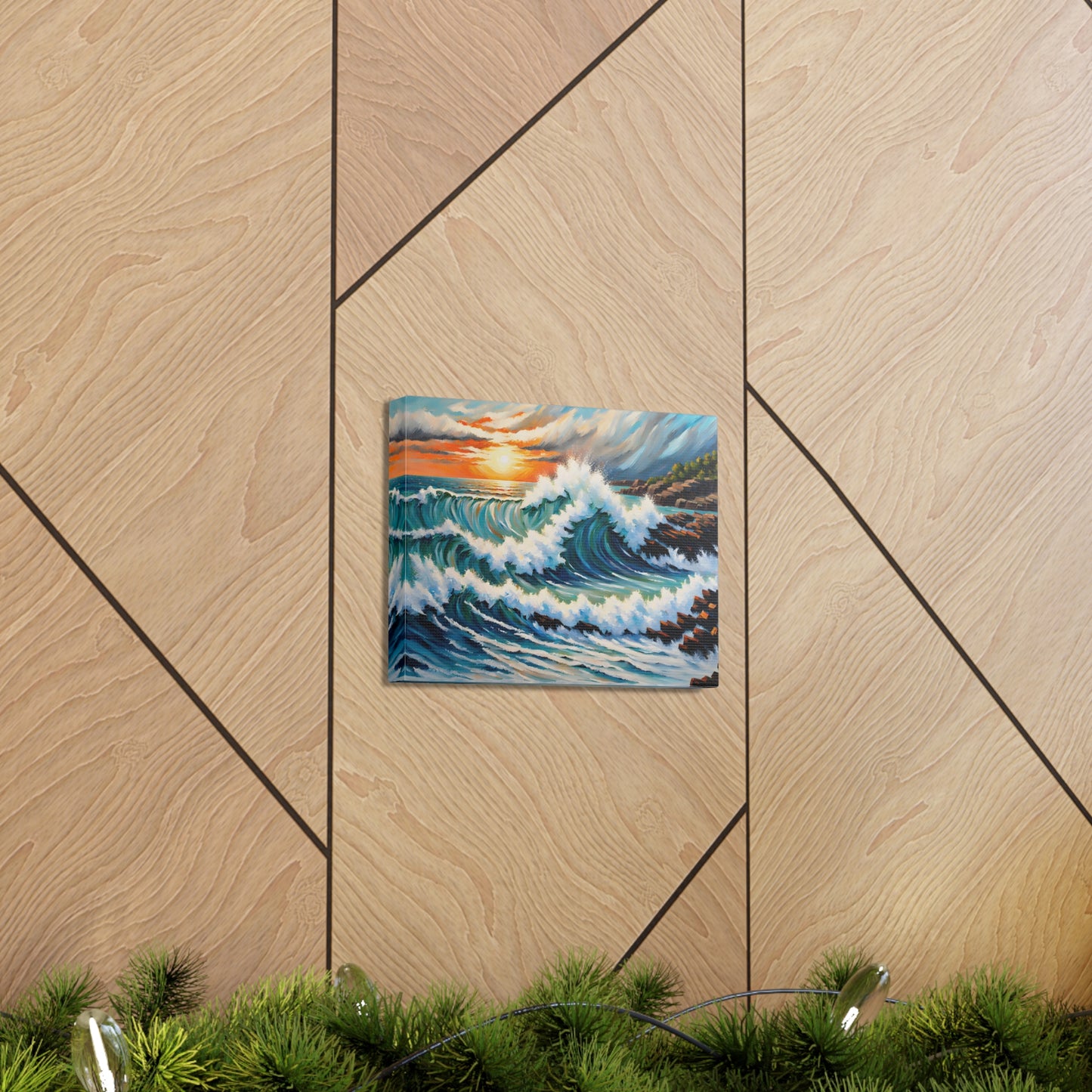 Rugged Coastline: Classic Oil Painting Wall Décor