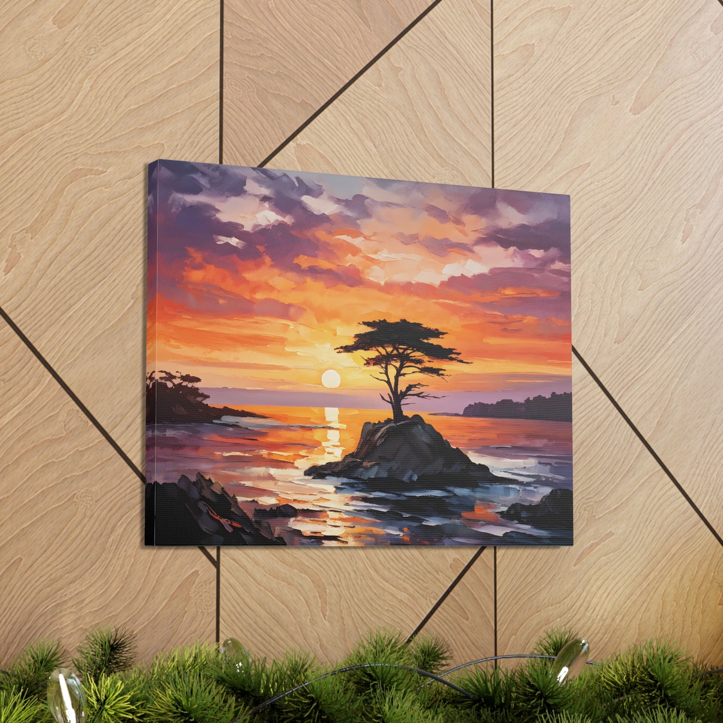 Seaside Reflections: Classic Oil Painting Wall Décor