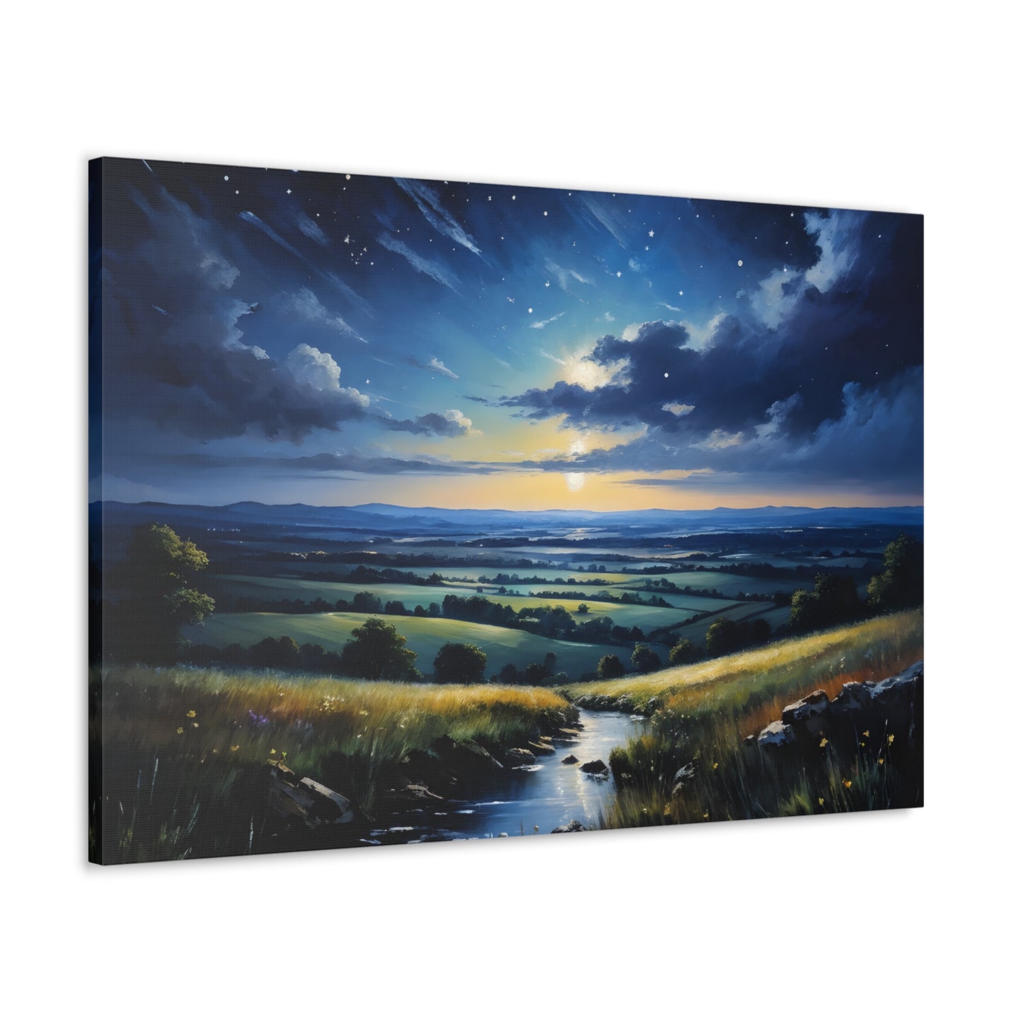 Twilight Meadows: Classic Oil Painting Wall Décor