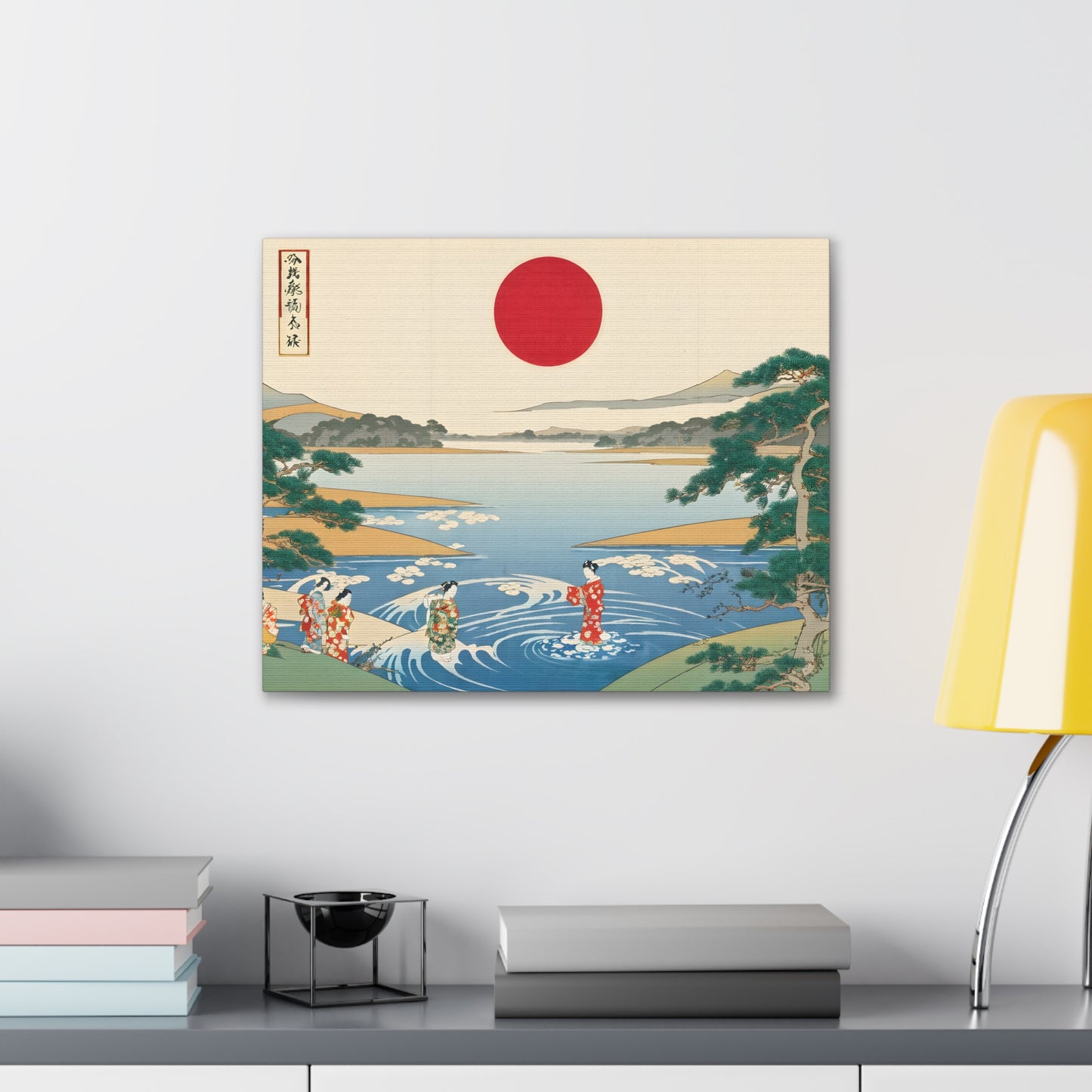 Geisha's Pond: Ukiyo-e Wall Décor