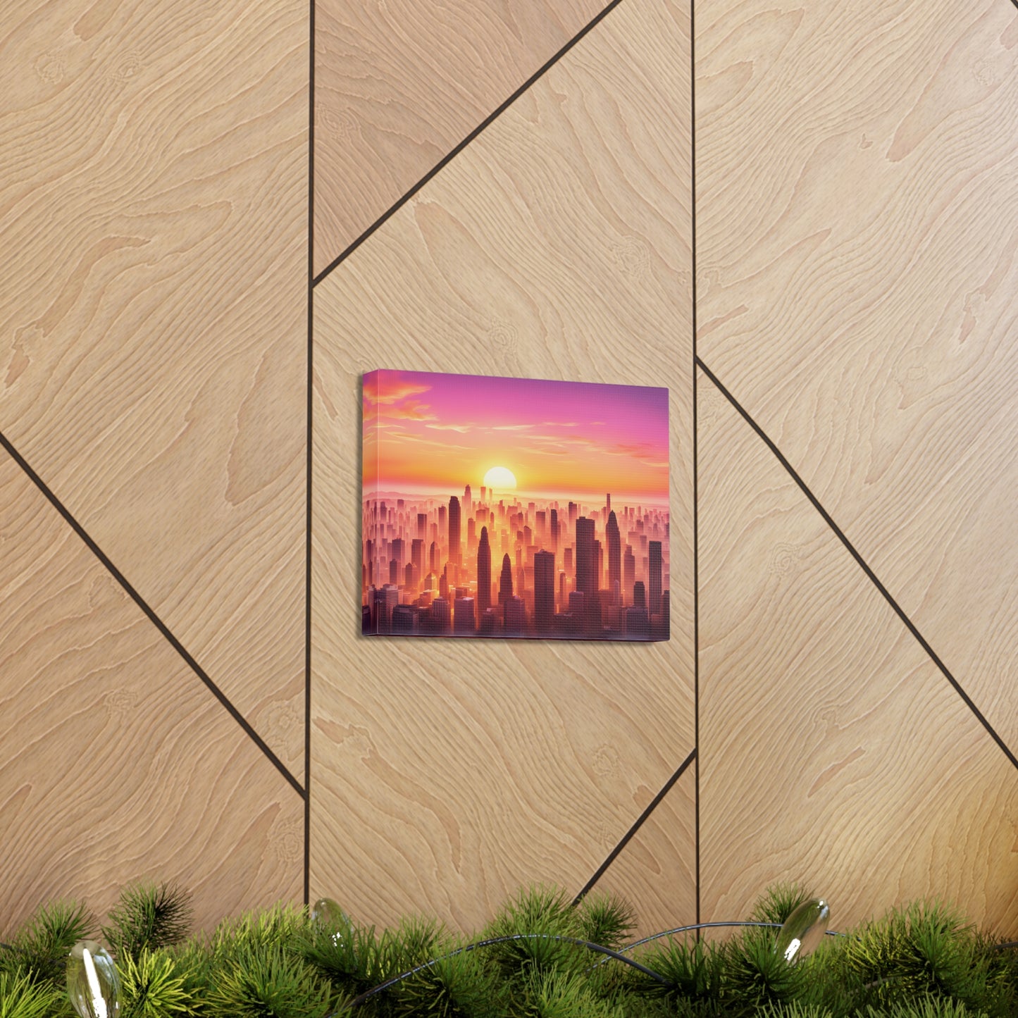 Horizon Glow: Cityscape Wall Décor