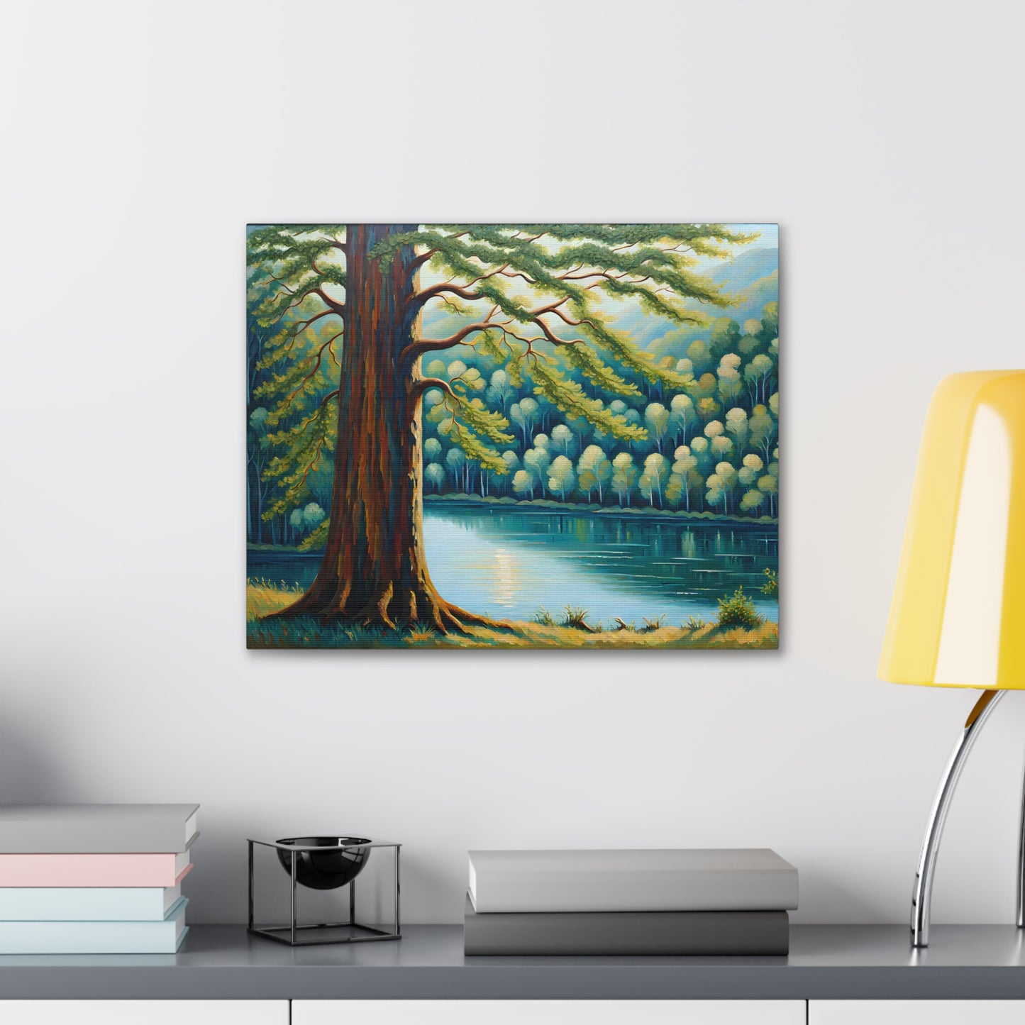 Peaceful River: Classic Oil Painting Wall Décor