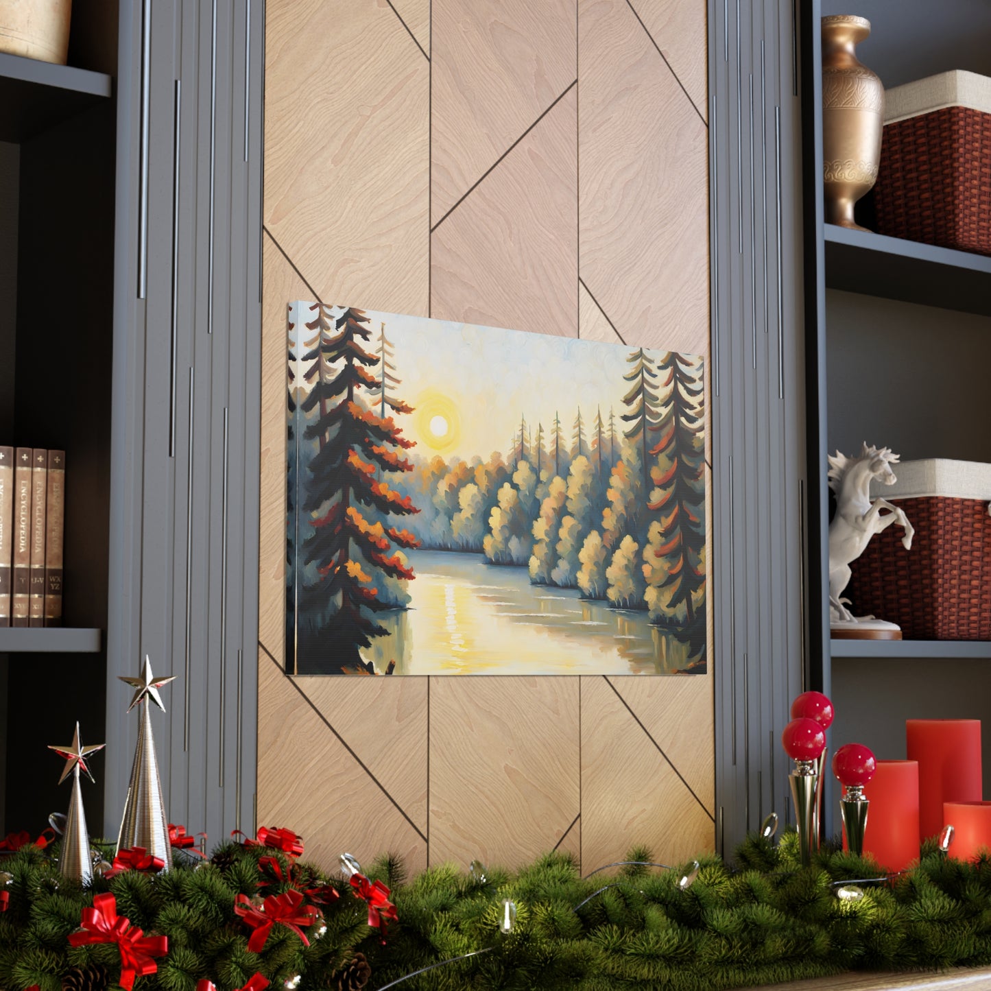 Tranquil Lake: Classic Oil Painting Wall Décor