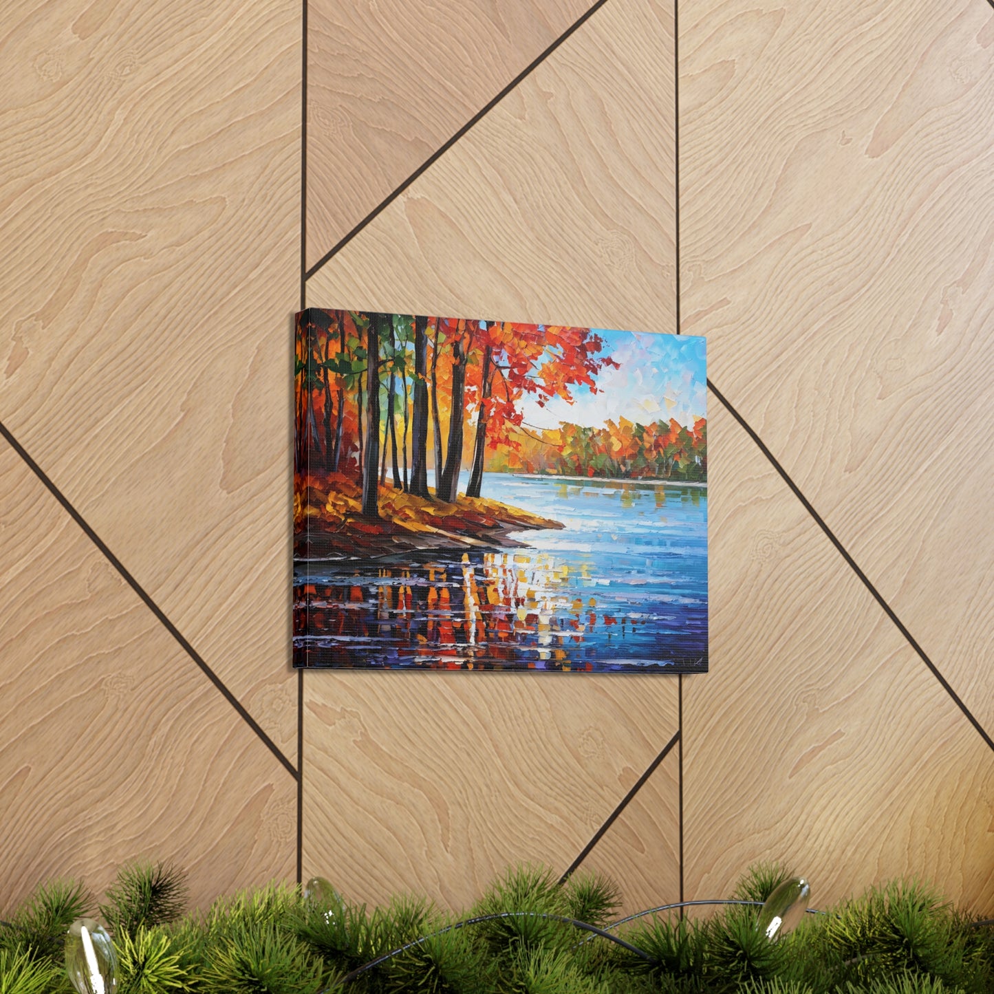 Serene Lake: Classic Oil Painting Wall Décor