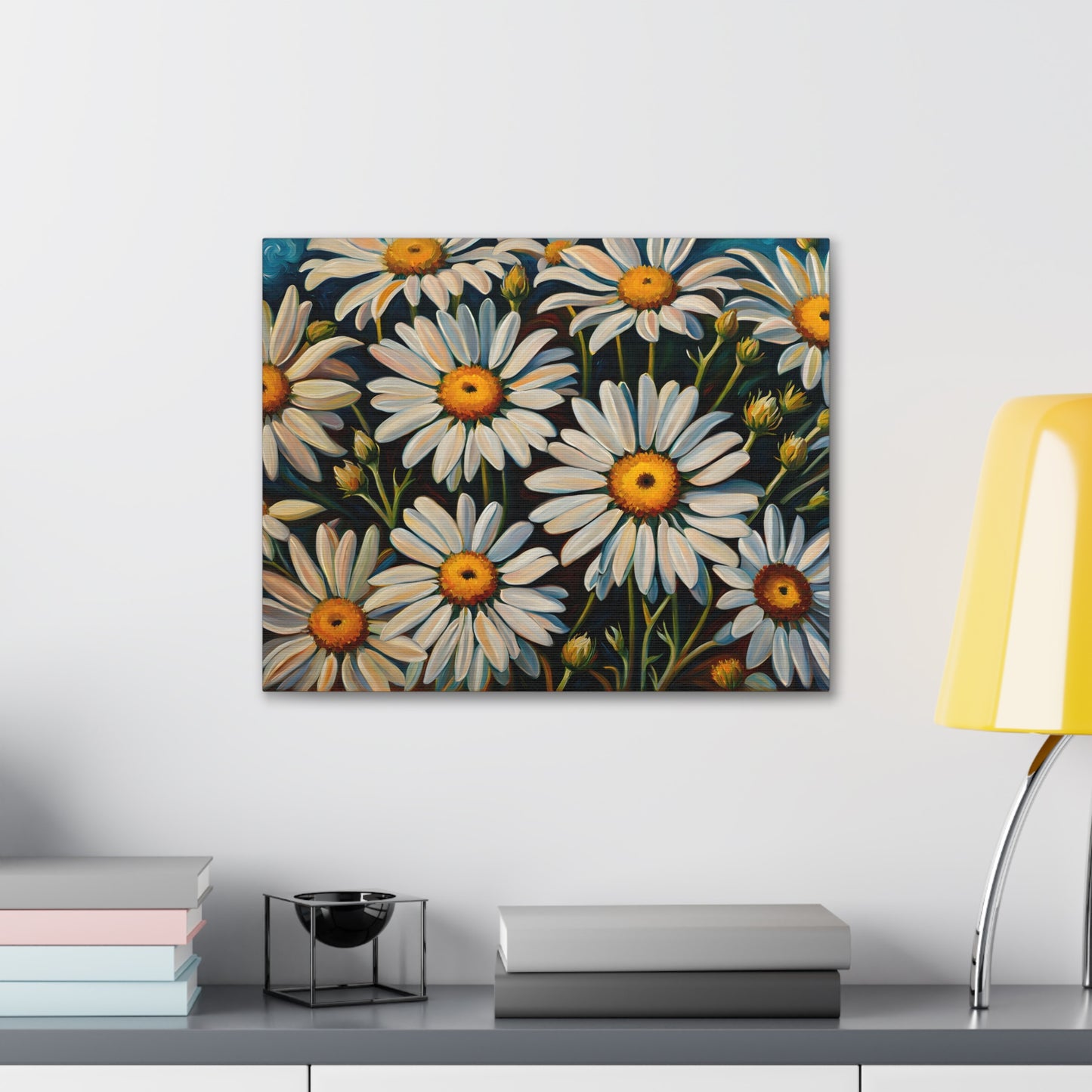 Dew Kissed Daisies: Classic Oil Painting Wall Décor