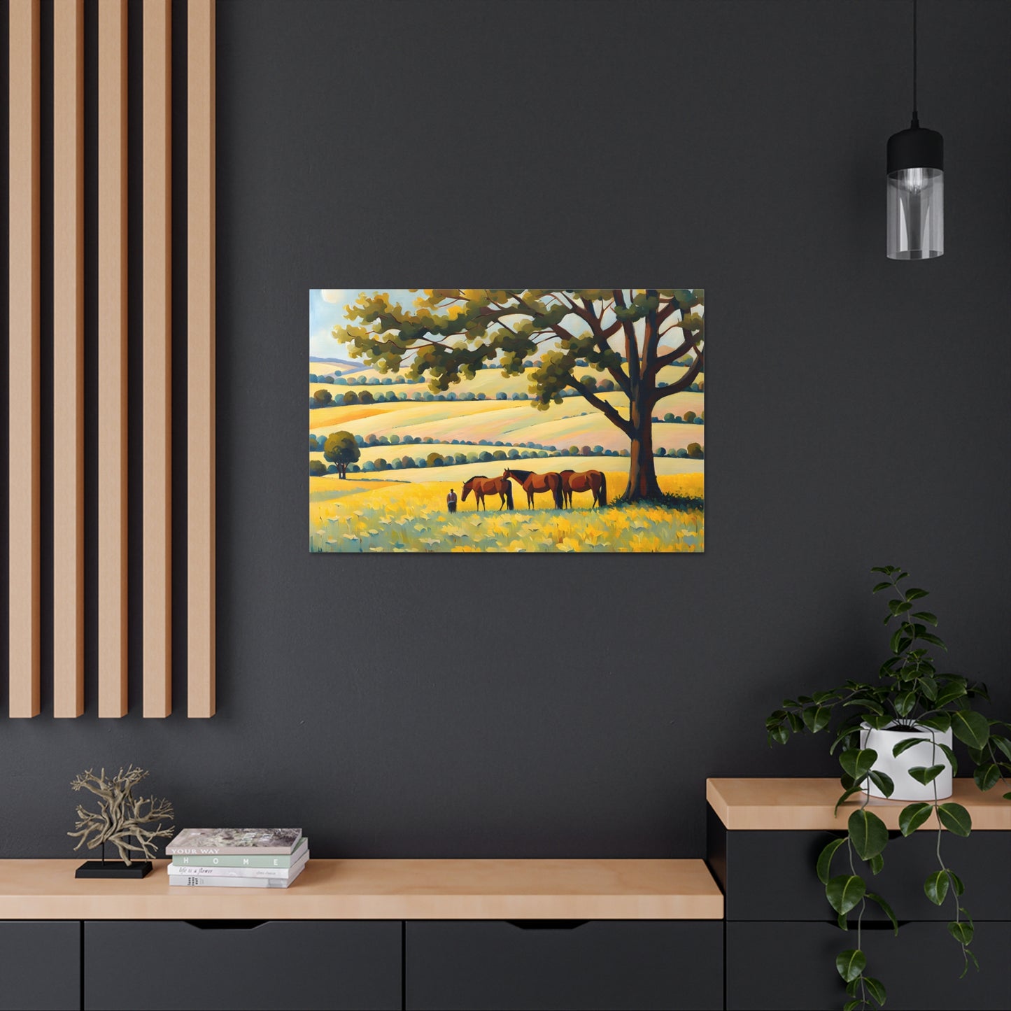 Meadow Serenity: Classic Oil Painting Wall Décor