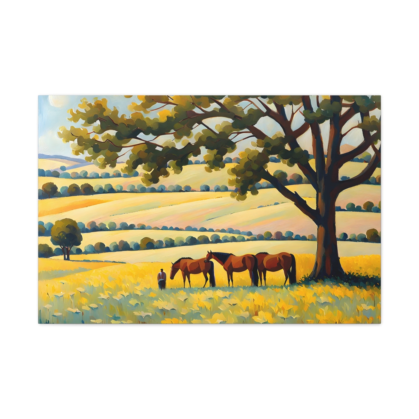 Meadow Serenity: Classic Oil Painting Wall Décor