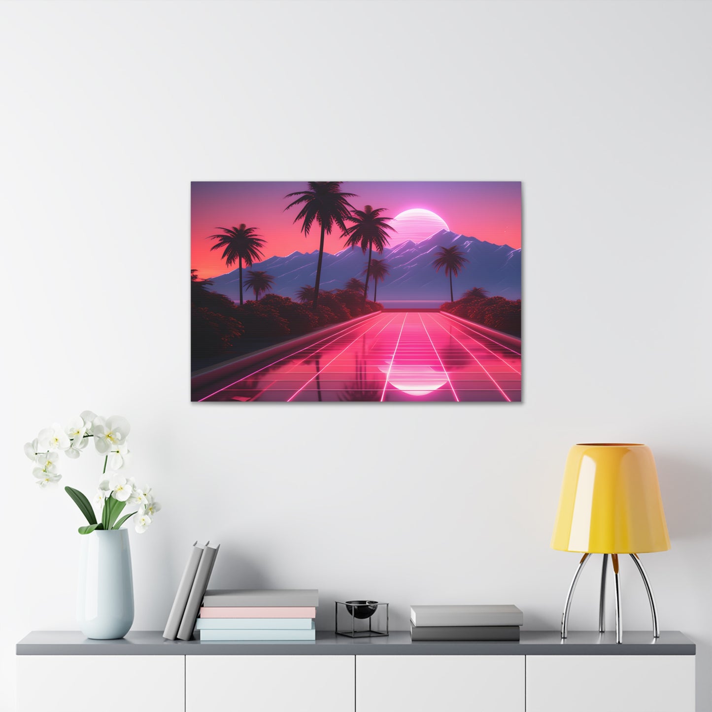 Retrowave Oasis: Outrun Wall Décor