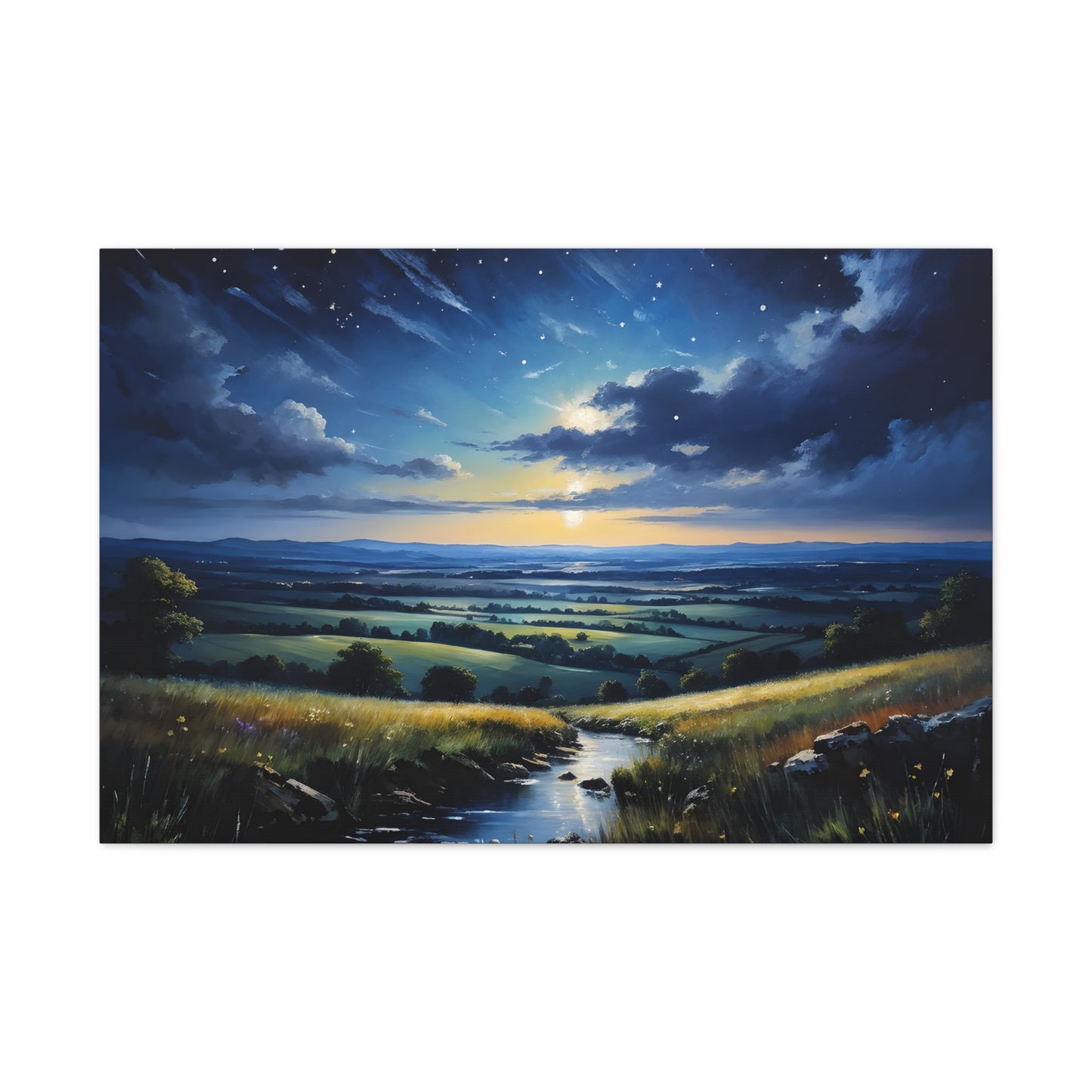 Twilight Meadows: Classic Oil Painting Wall Décor