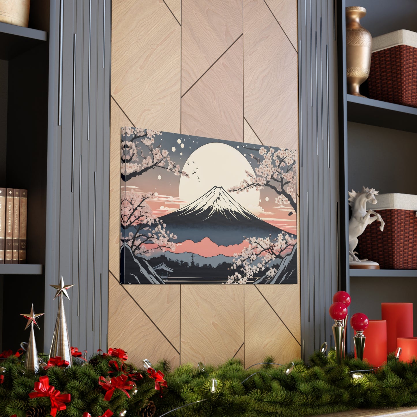 Moonlit Mountain: Ukiyo-e Wall Décor