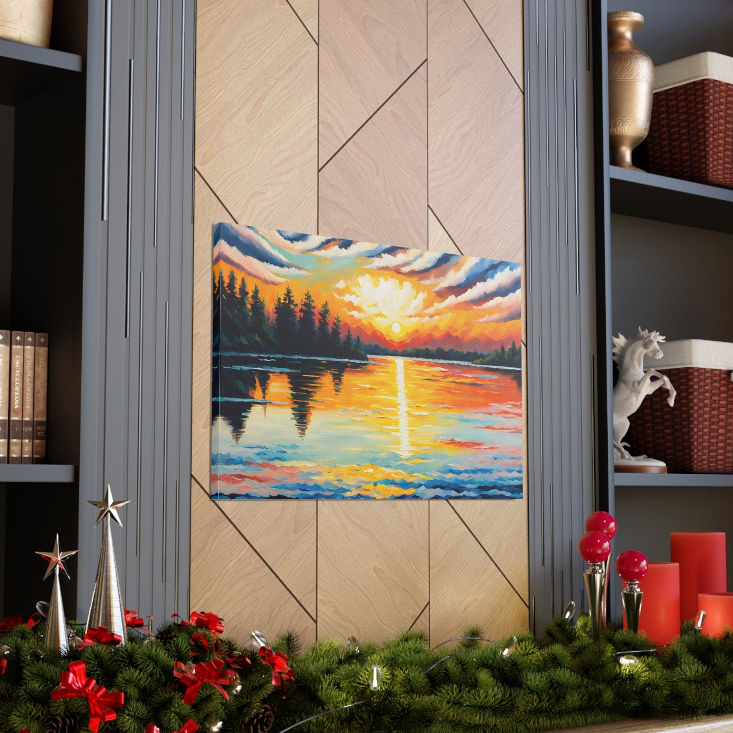 Serene Sunset: Classic Oil Painting Wall Décor