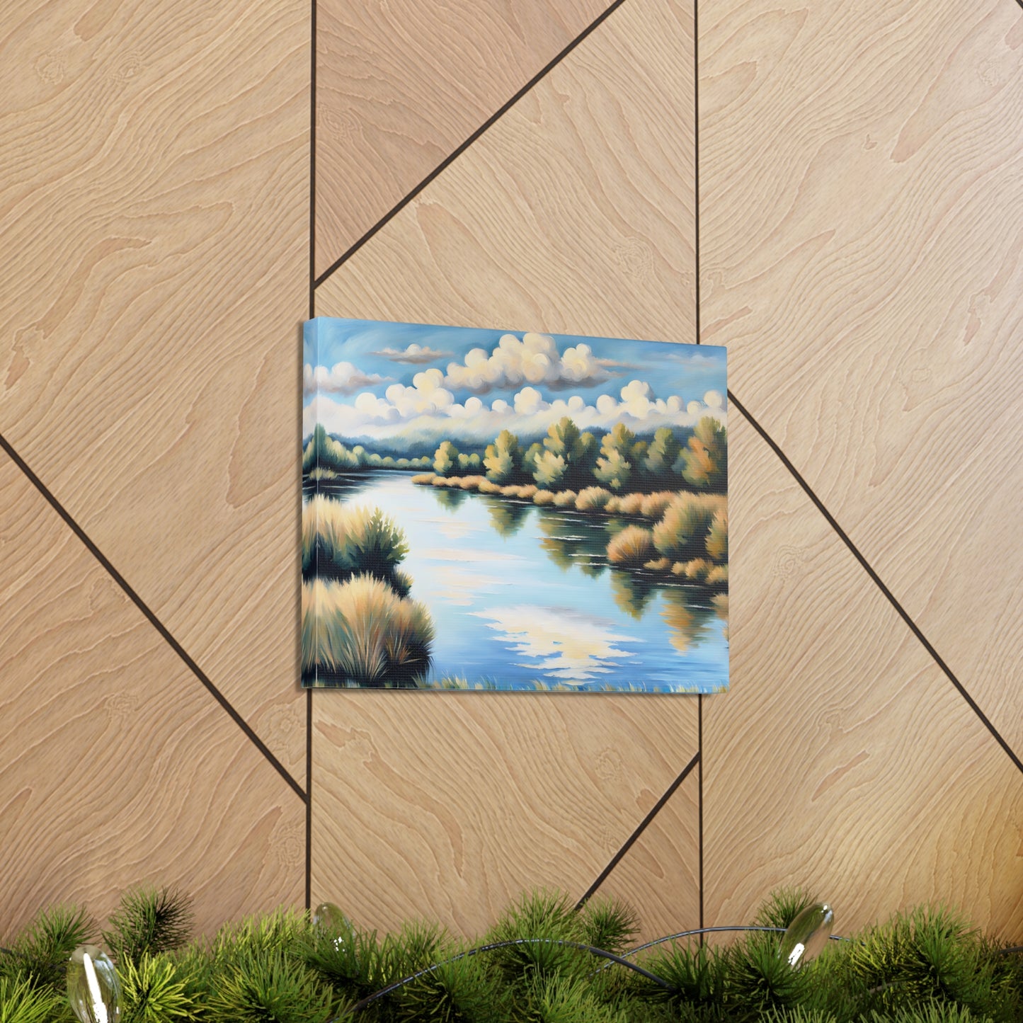 Shimmering Lake: Classic Oil Painting Wall Décor