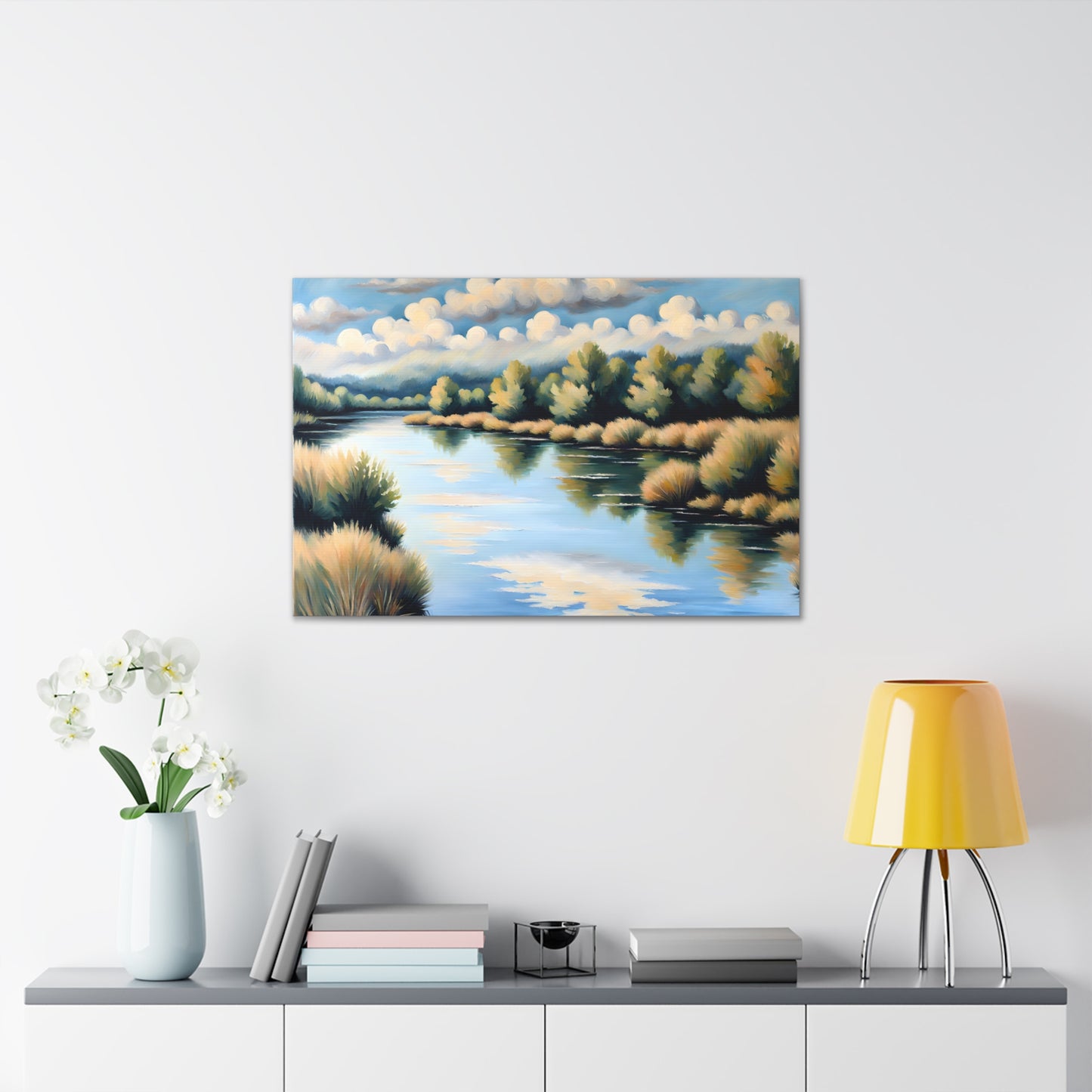 Shimmering Lake: Classic Oil Painting Wall Décor