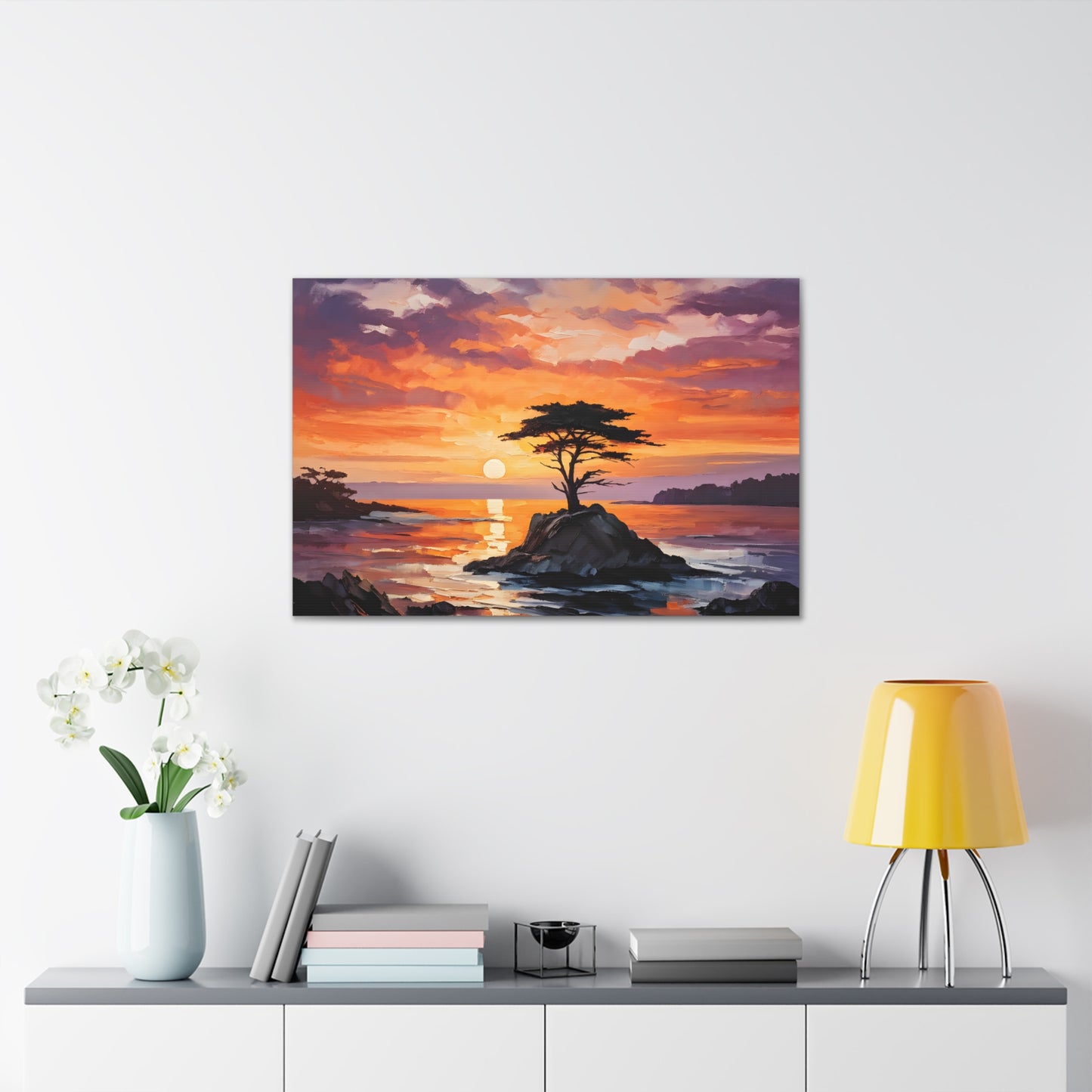 Seaside Reflections: Classic Oil Painting Wall Décor