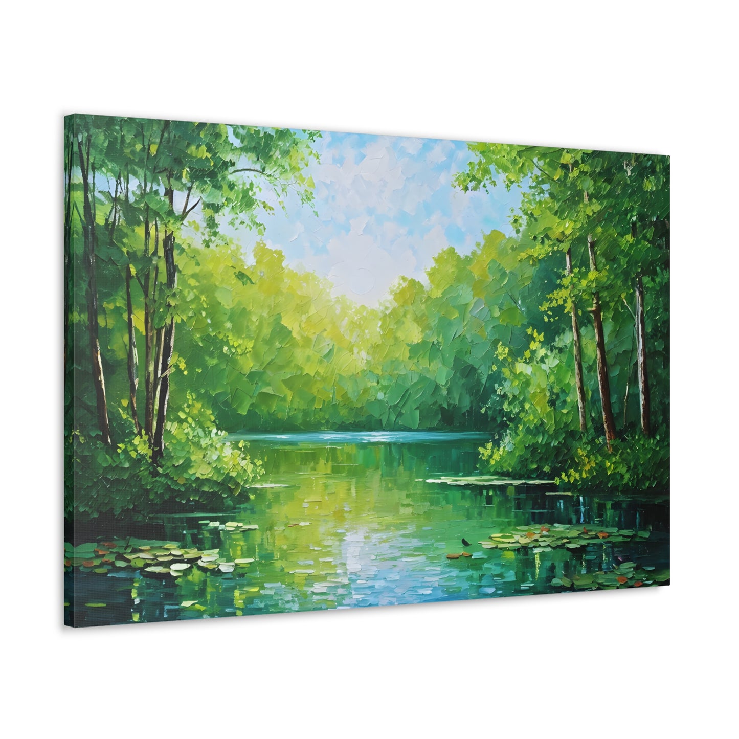 Serene Lagoon: Classic Oil Painting Wall Décor