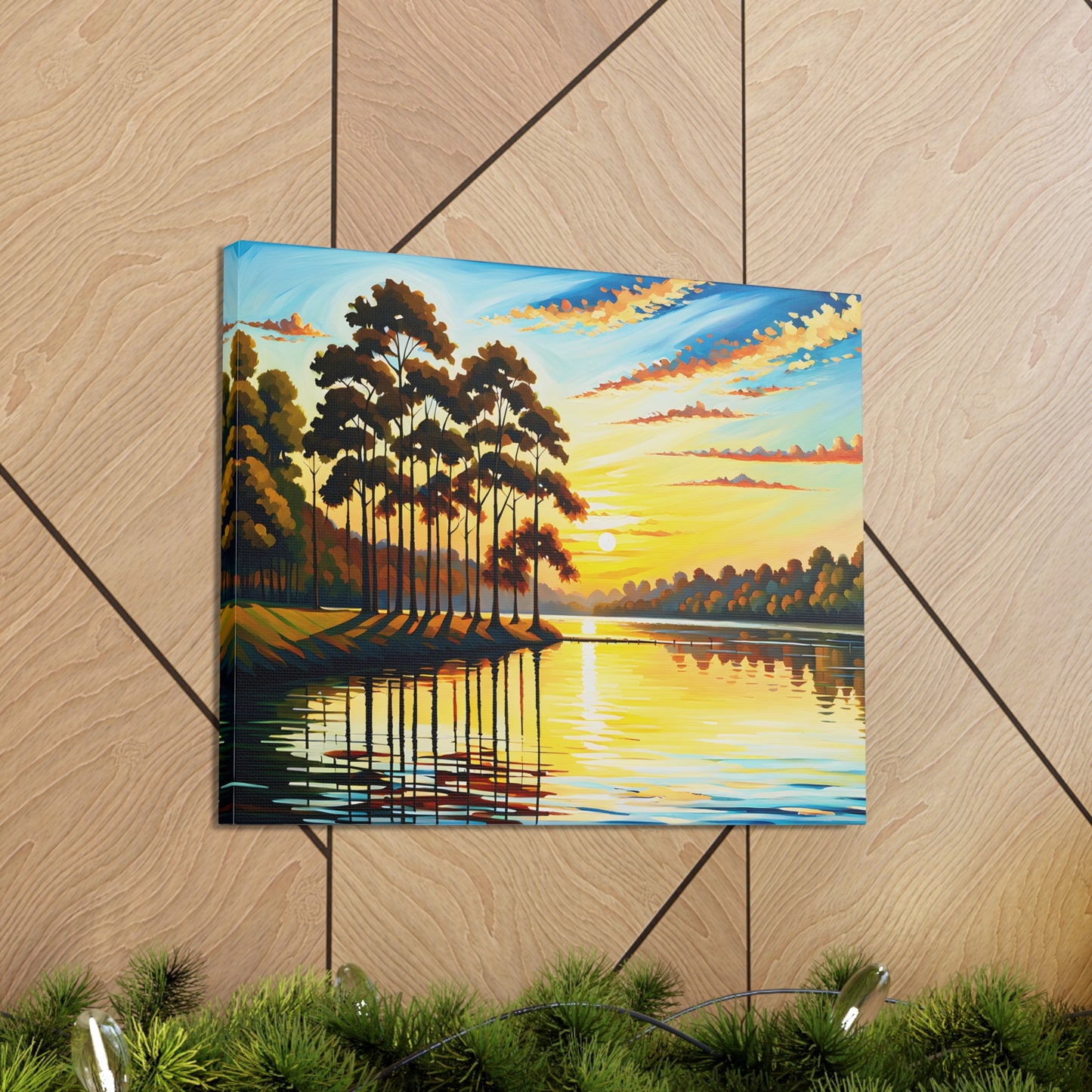 Golden Reflection: Classic Oil Painting Wall Décor